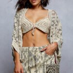 Women's Natural Crochet Knit Lightweight Cardigan - NATURAL