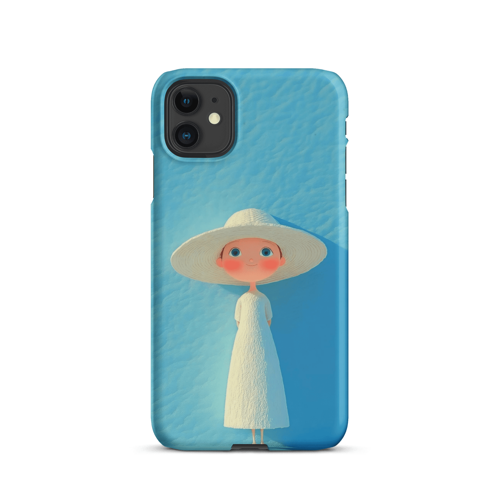Cute Blue Hat Girl Snap Phone Case (Minimalist Art)