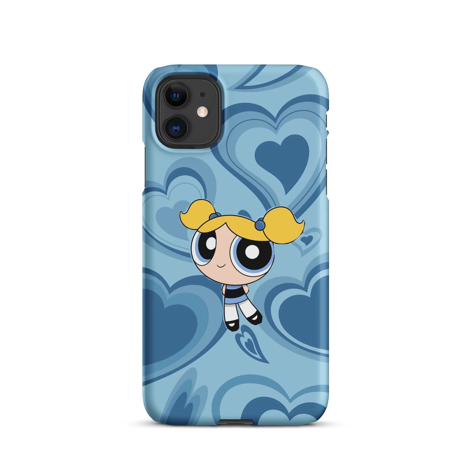 Blue Heart Cartoon Snap Phone Case (Phone 11–17 Series)