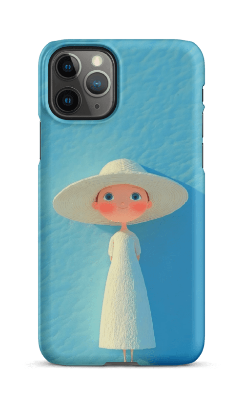 Cute Blue Hat Girl Snap Phone Case (Minimalist Art)