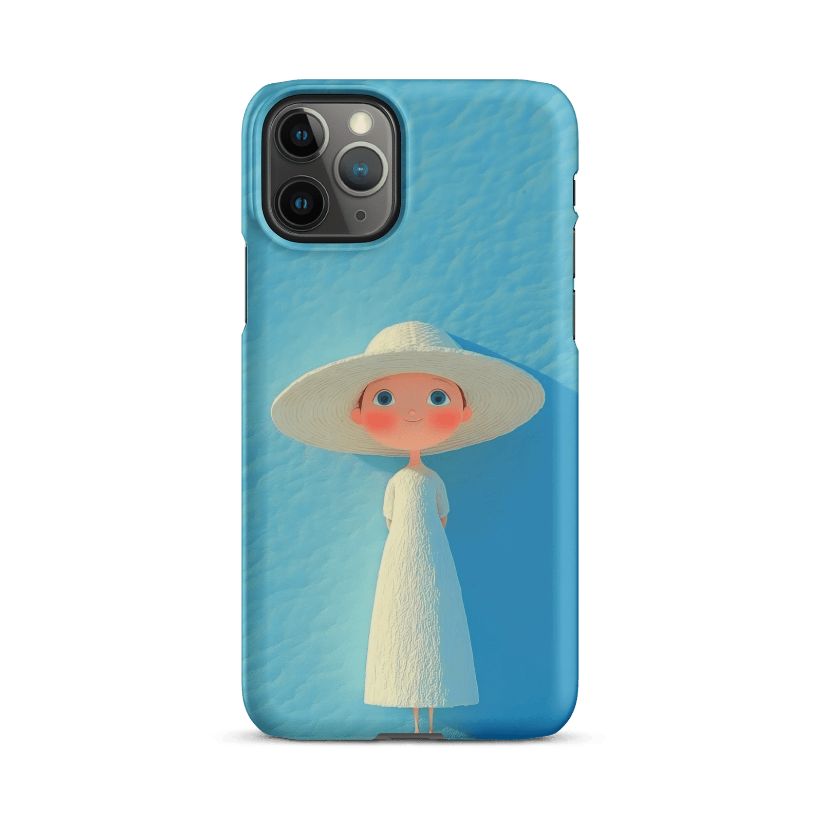 Cute Blue Hat Girl Snap Phone Case (Minimalist Art)