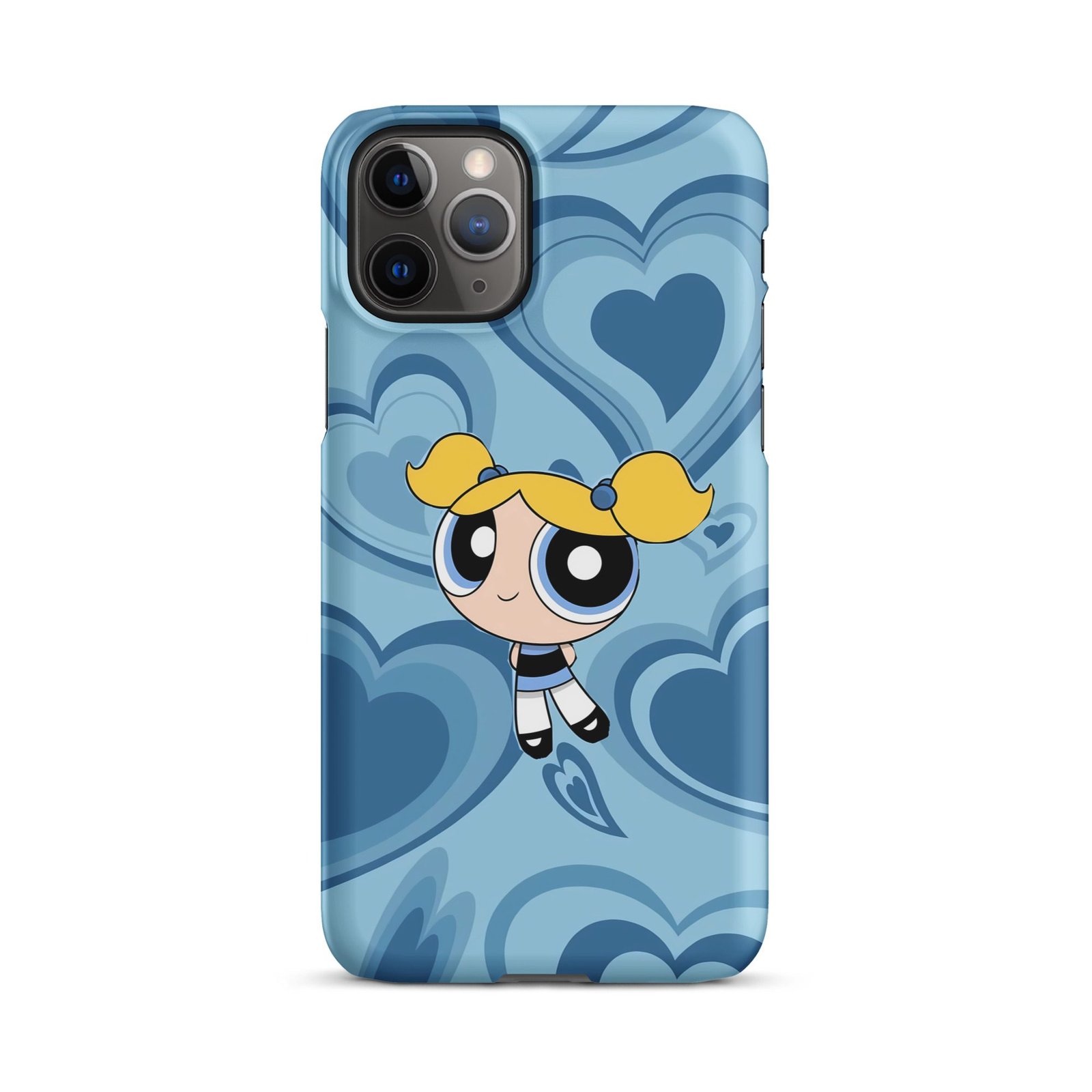 Blue Heart Cartoon Snap Phone Case (Phone 11–17 Series)