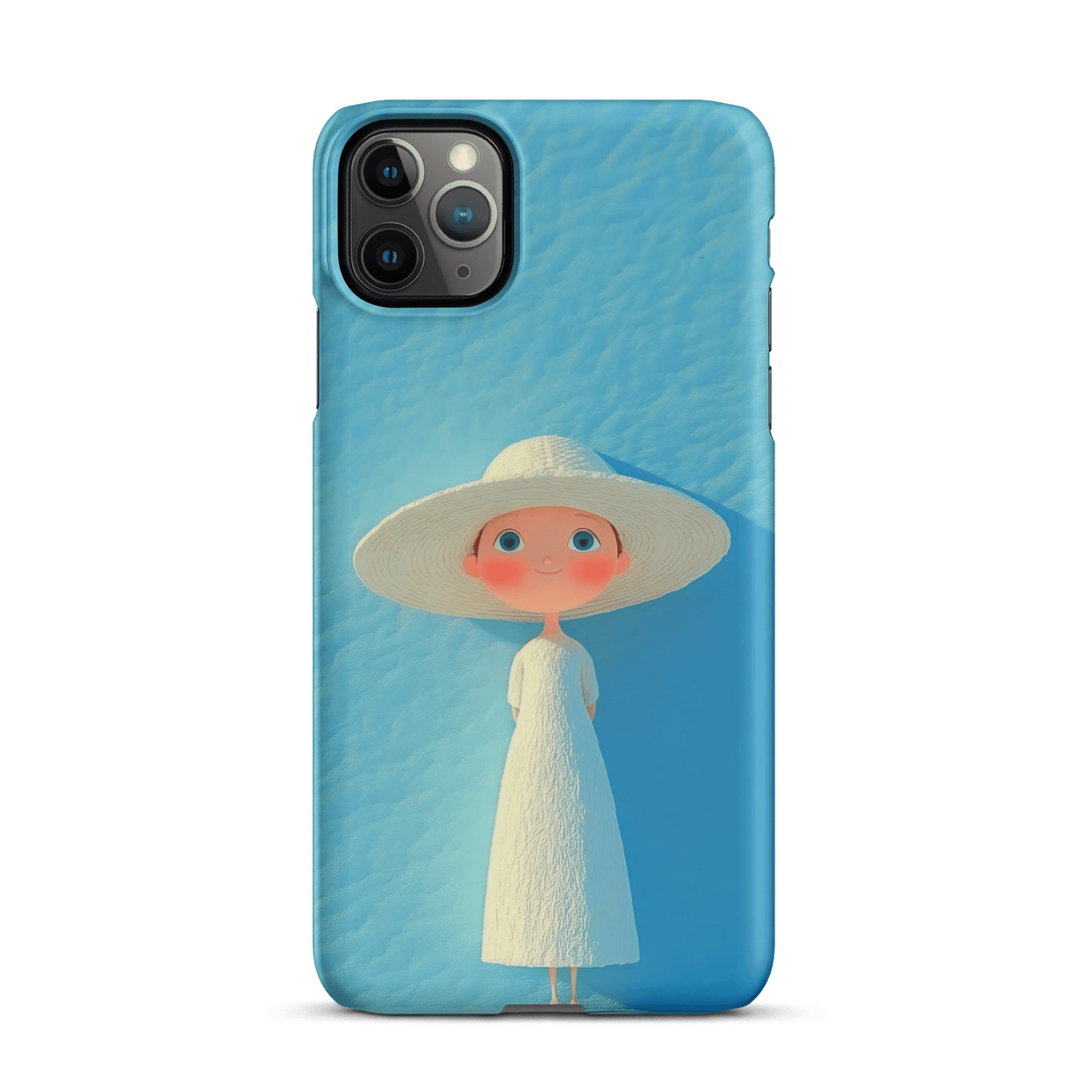 Cute Blue Hat Girl Snap Phone Case (Minimalist Art)