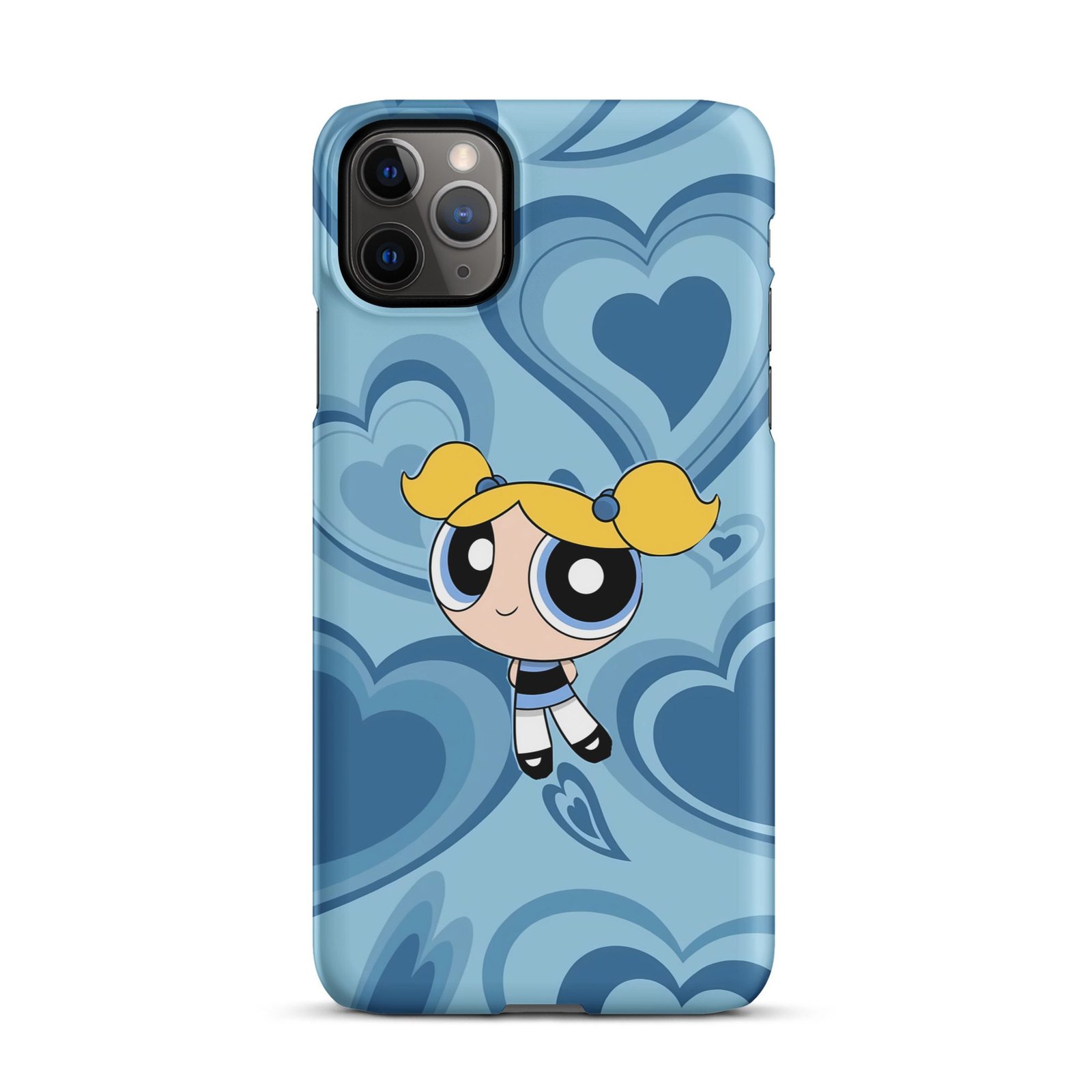 Blue Heart Cartoon Snap Phone Case (Phone 11–17 Series)