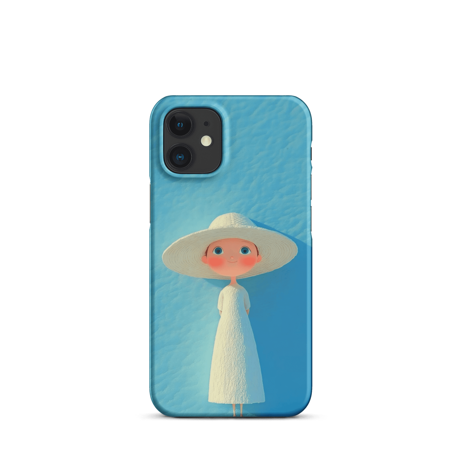 Cute Blue Hat Girl Snap Phone Case (Minimalist Art)