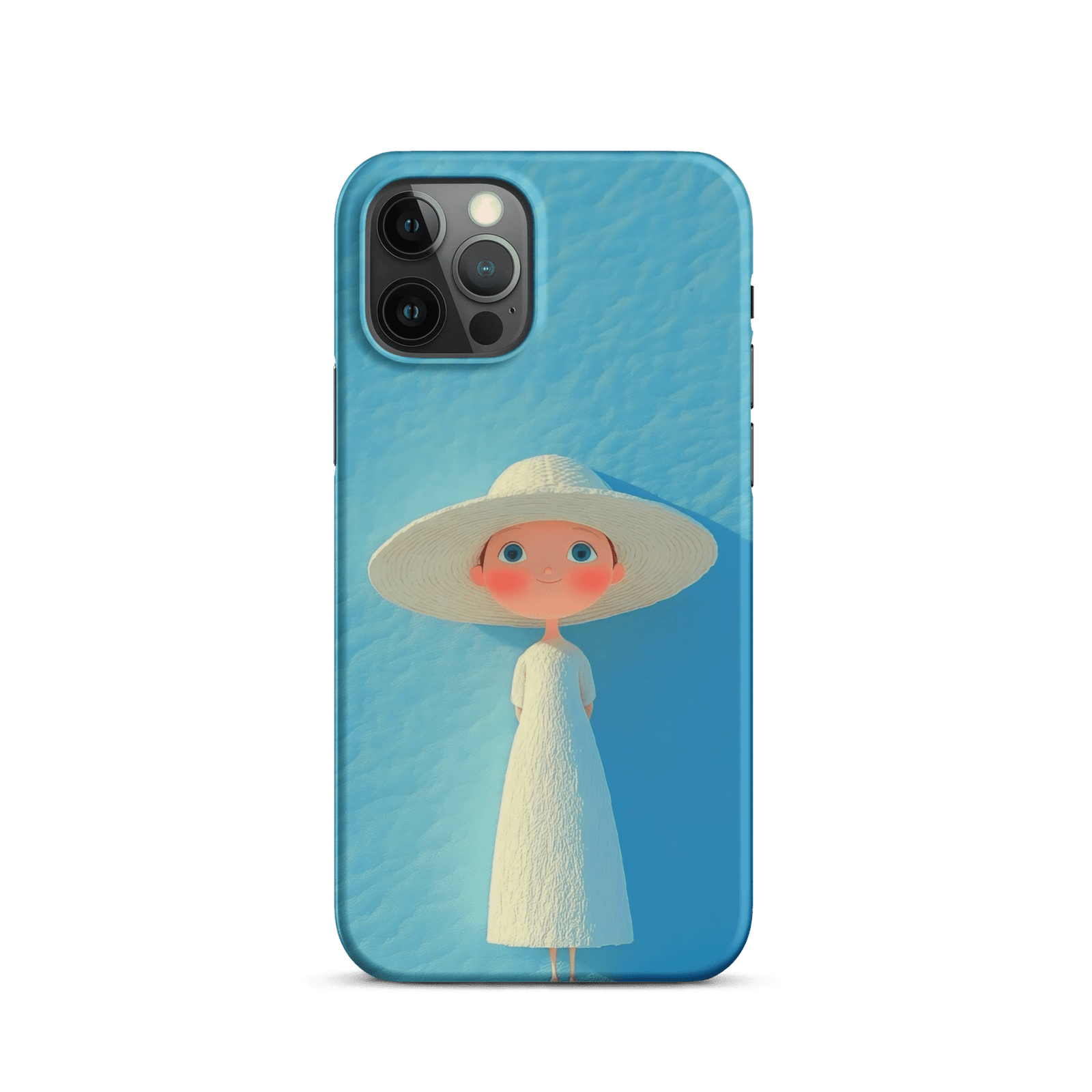 Cute Blue Hat Girl Snap Phone Case (Minimalist Art)
