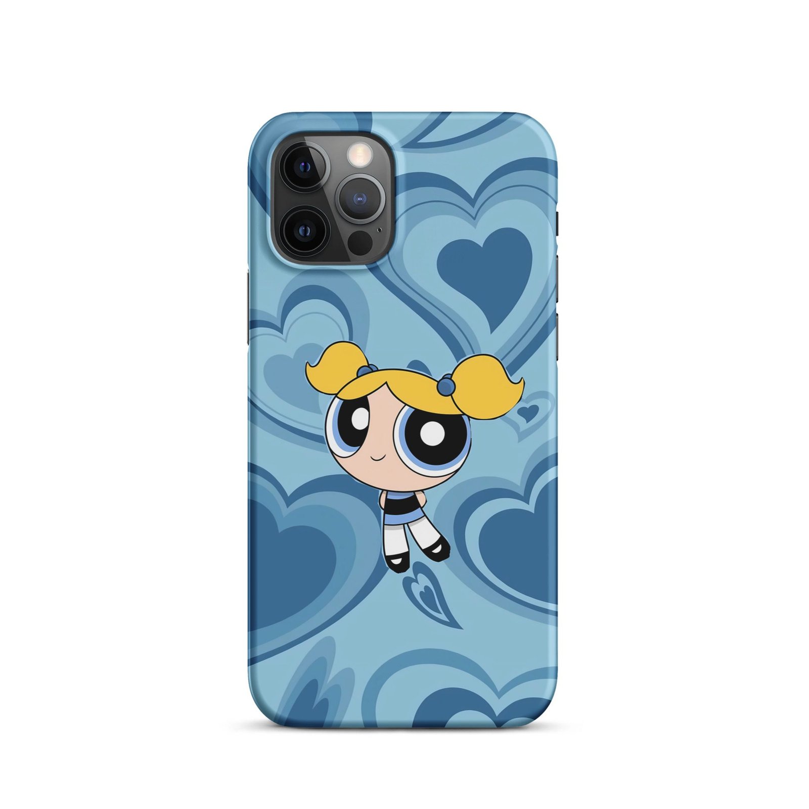 Blue Heart Cartoon Snap Phone Case (Phone 11–17 Series)