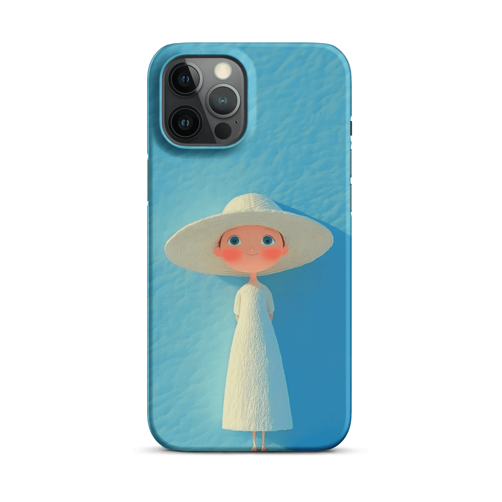 Cute Blue Hat Girl Snap Phone Case (Minimalist Art)