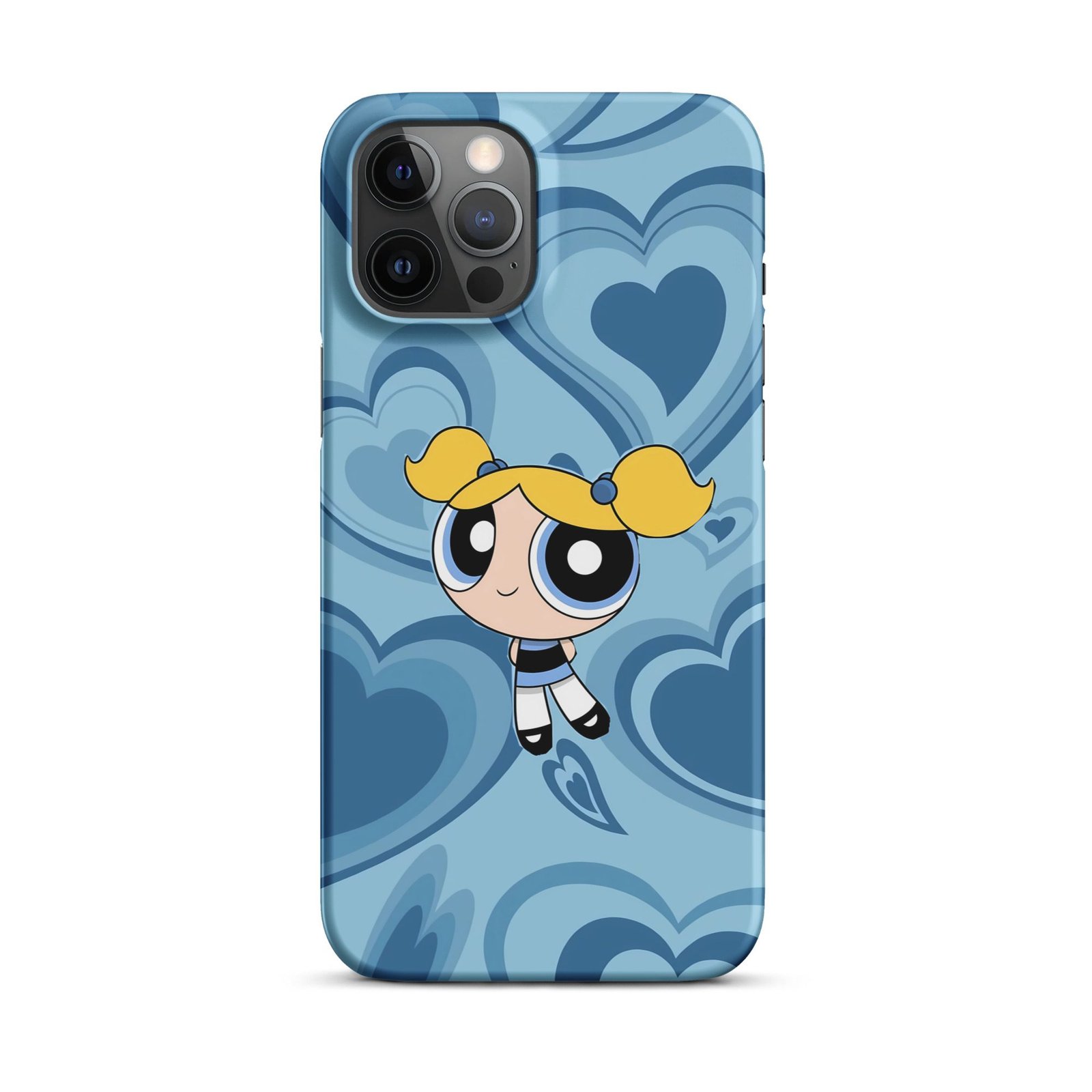 Blue Heart Cartoon Snap Phone Case (Phone 11–17 Series)
