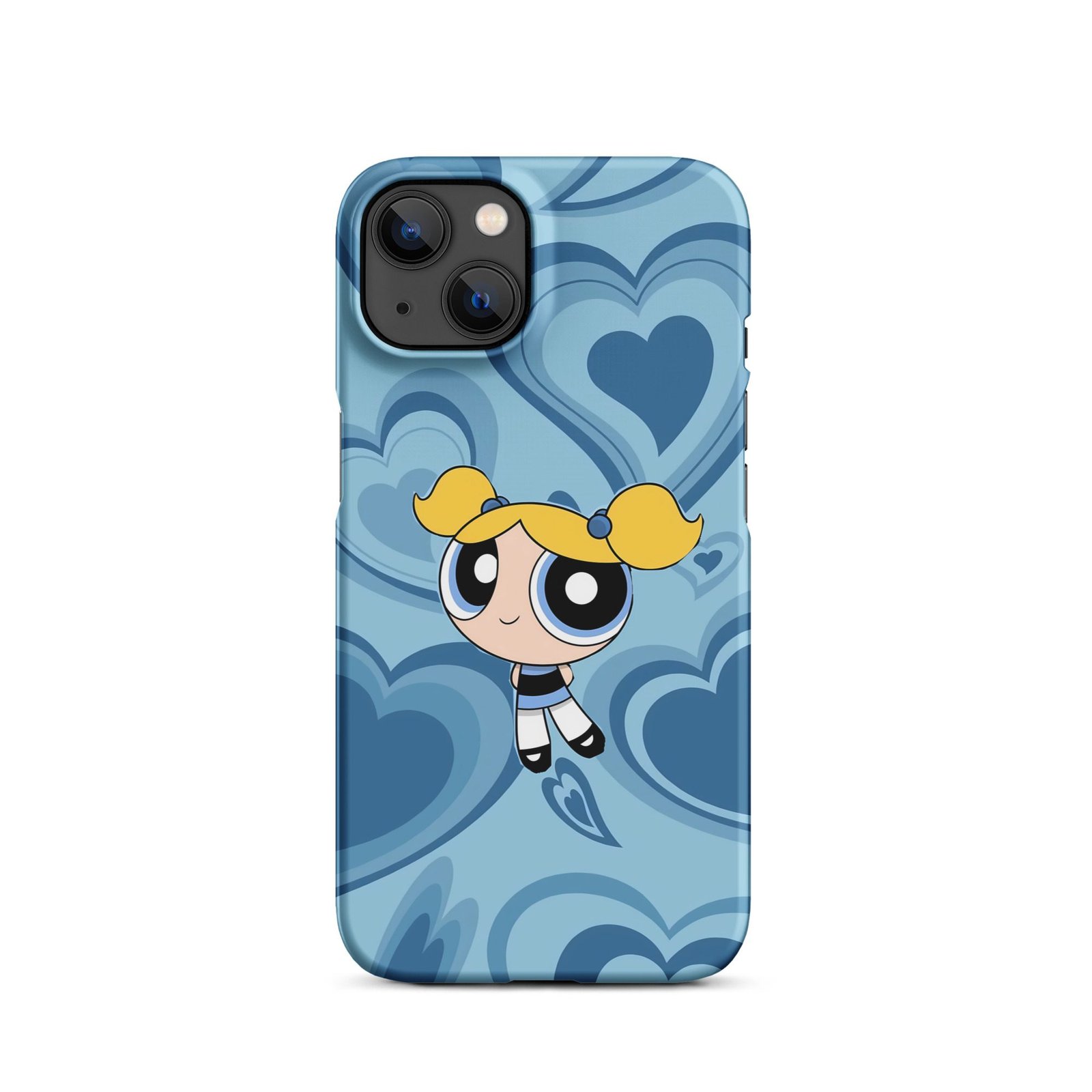 Blue Heart Cartoon Snap Phone Case (Phone 11–17 Series)