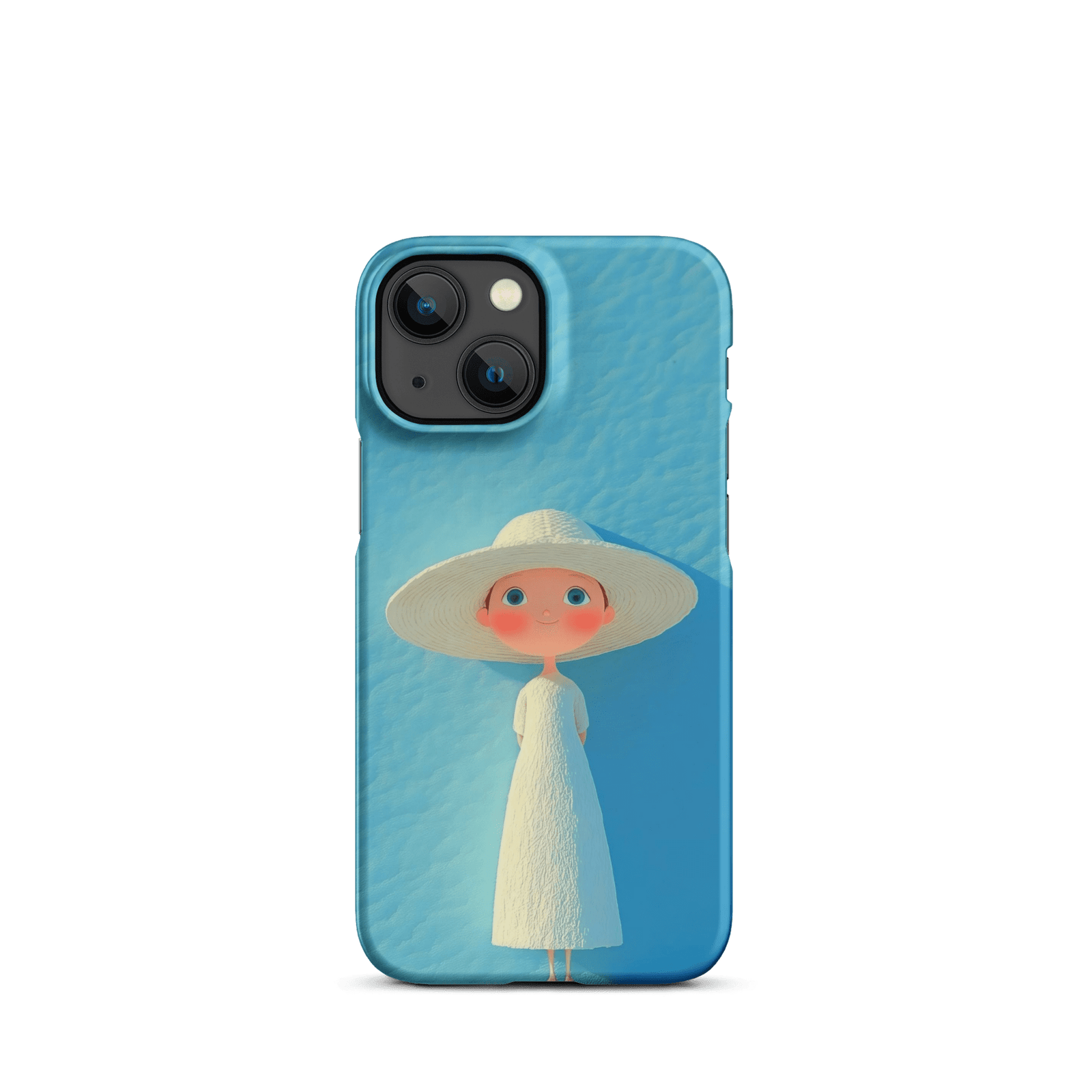 Cute Blue Hat Girl Snap Phone Case (Minimalist Art)