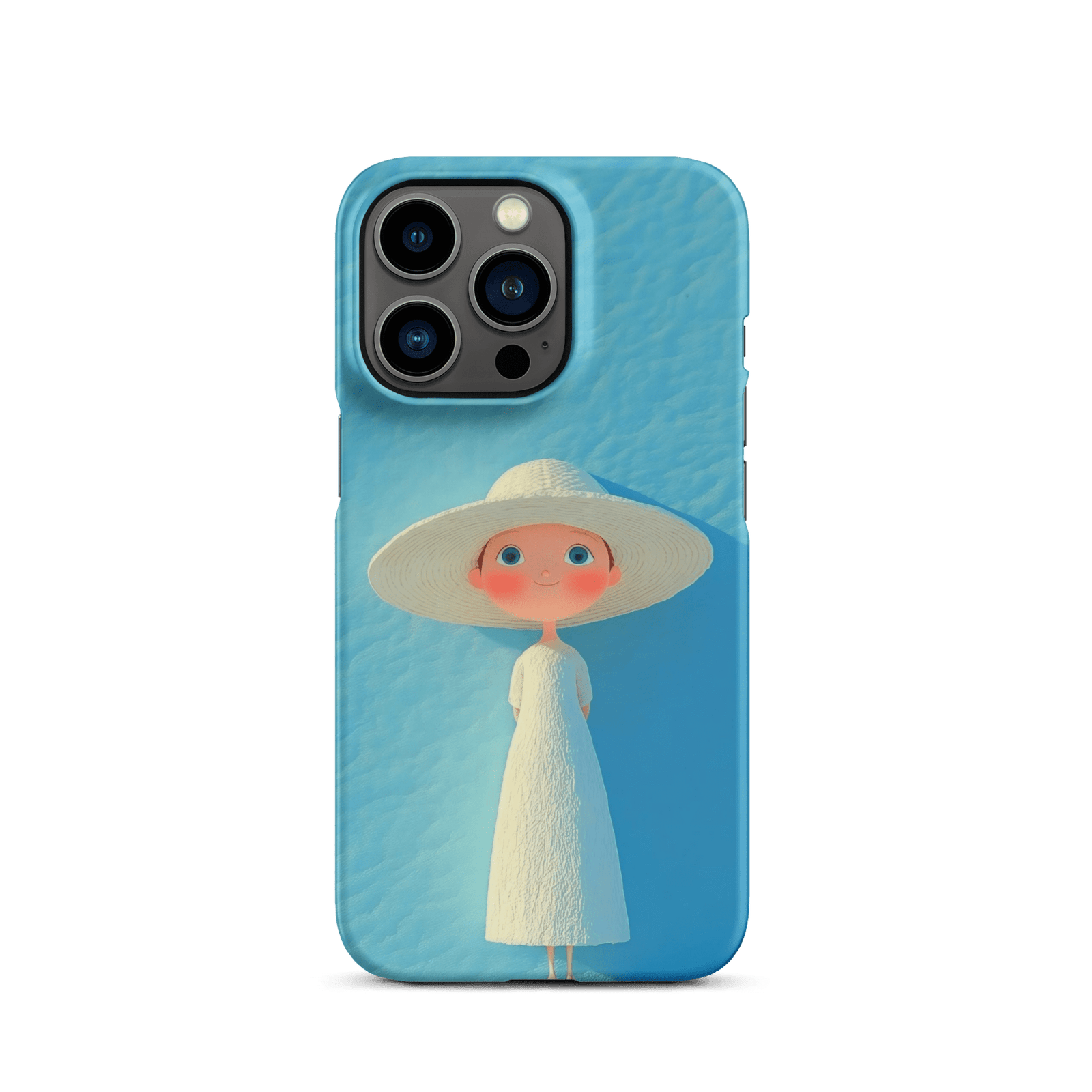 Cute Blue Hat Girl Snap Phone Case (Minimalist Art)