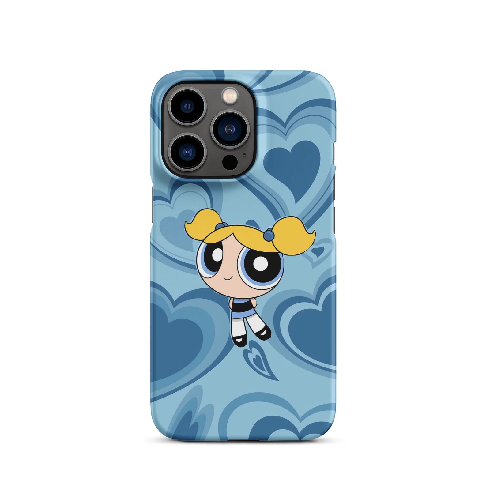 Blue Heart Cartoon Snap Phone Case (Phone 11–17 Series)