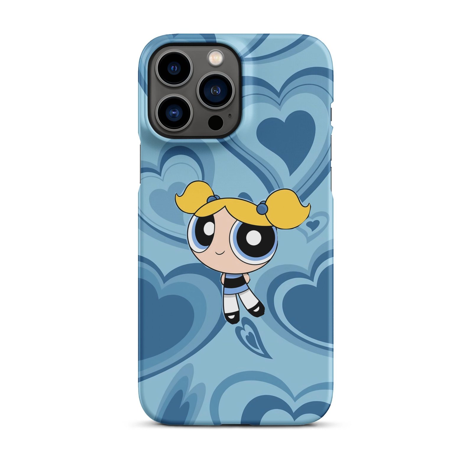 Blue Heart Cartoon Snap Phone Case (Phone 11–17 Series)