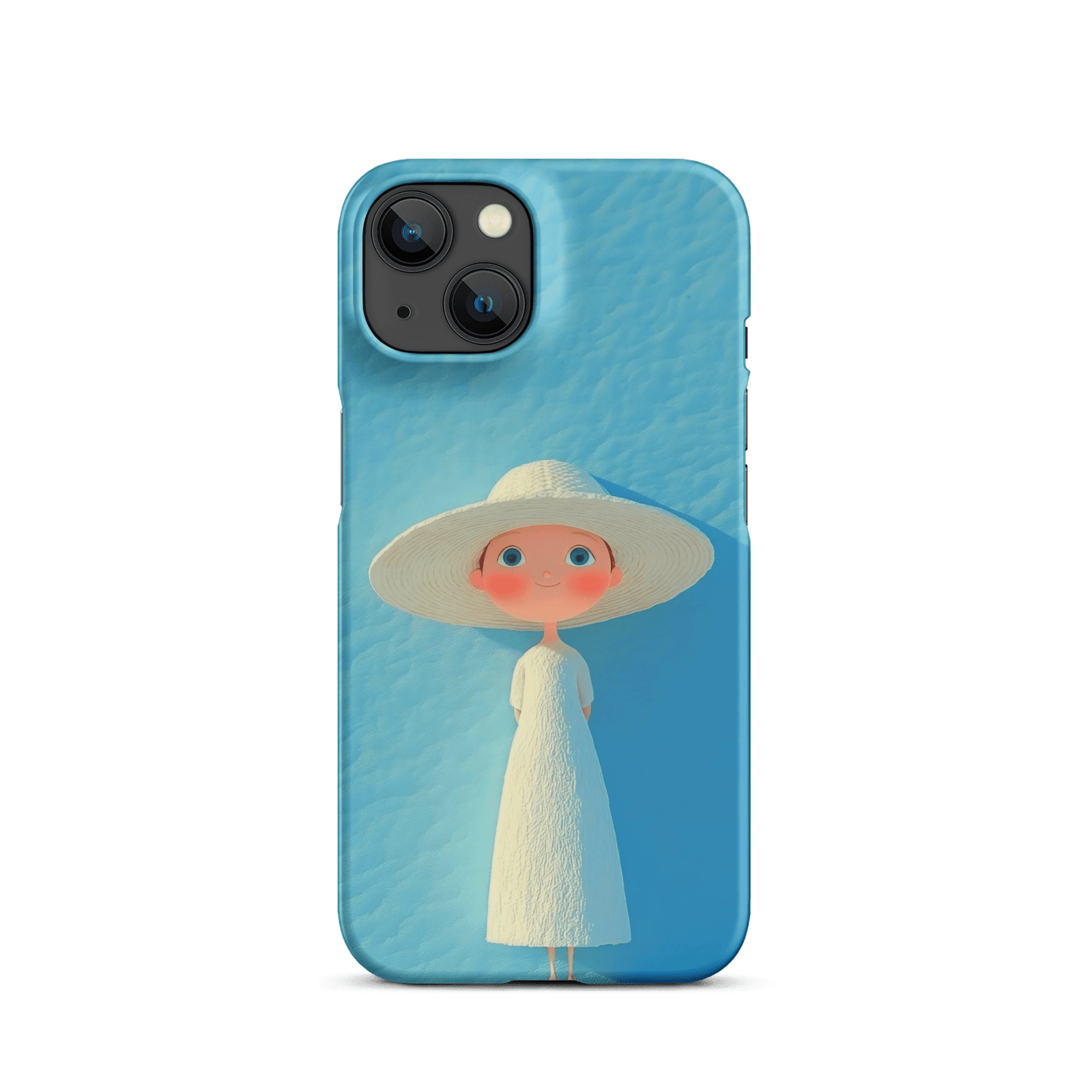 Cute Blue Hat Girl Snap Phone Case (Minimalist Art)