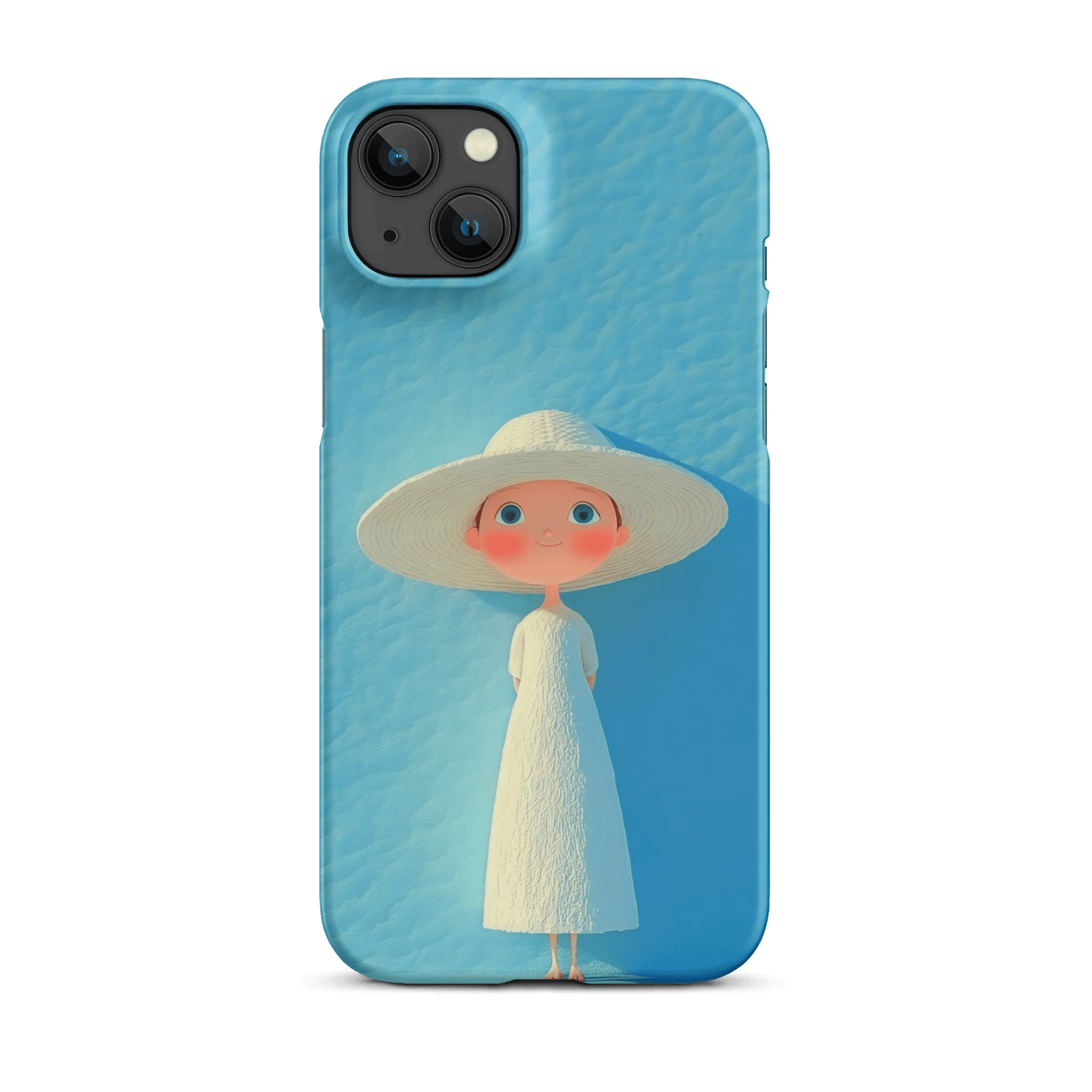 Cute Blue Hat Girl Snap Phone Case (Minimalist Art)