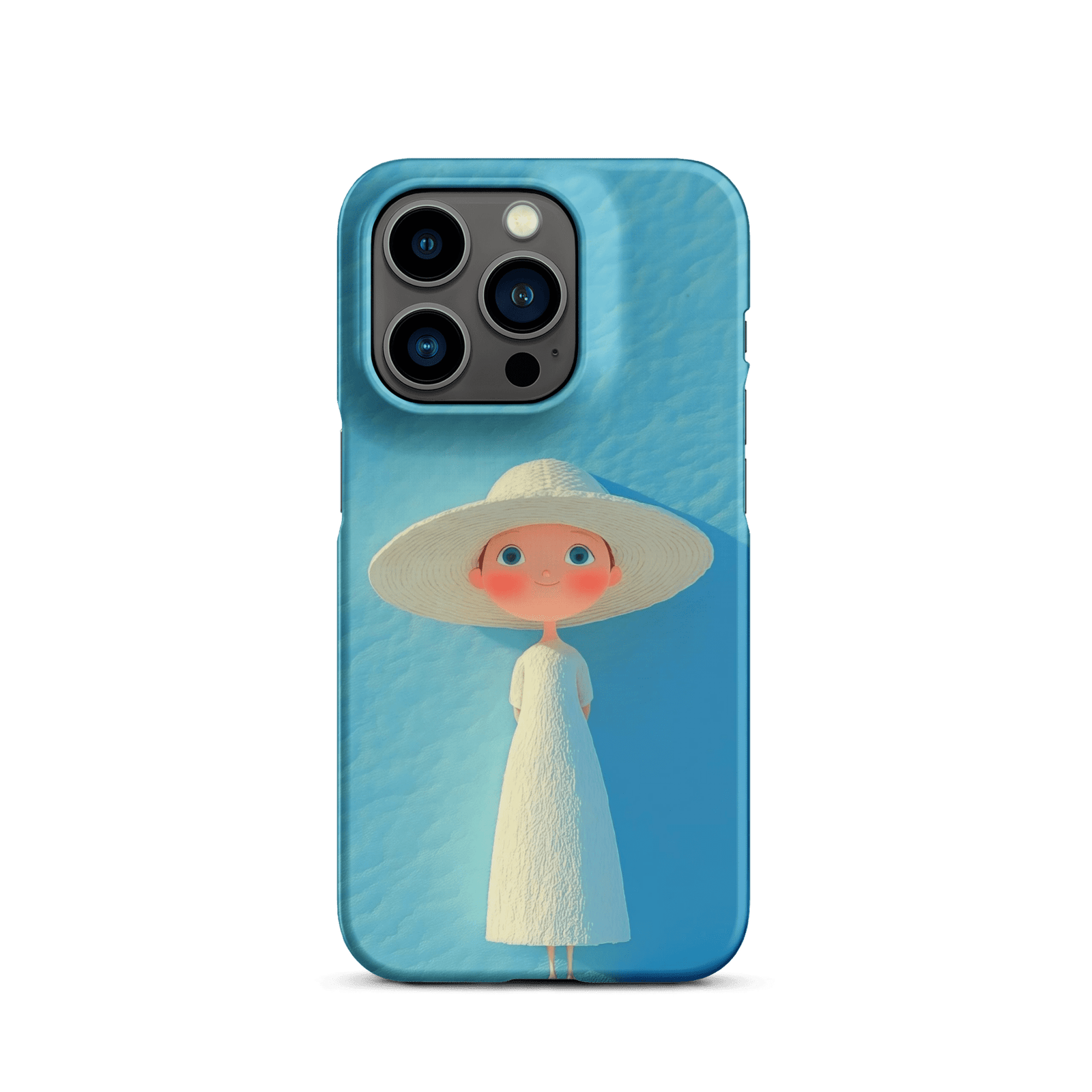 Cute Blue Hat Girl Snap Phone Case (Minimalist Art)