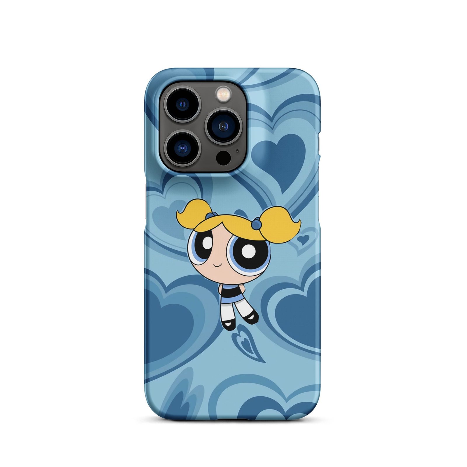 Blue Heart Cartoon Snap Phone Case (Phone 11–17 Series)