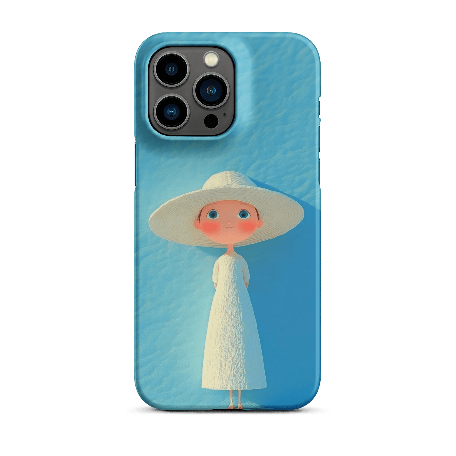 Cute Blue Hat Girl Snap Phone Case (Minimalist Art)