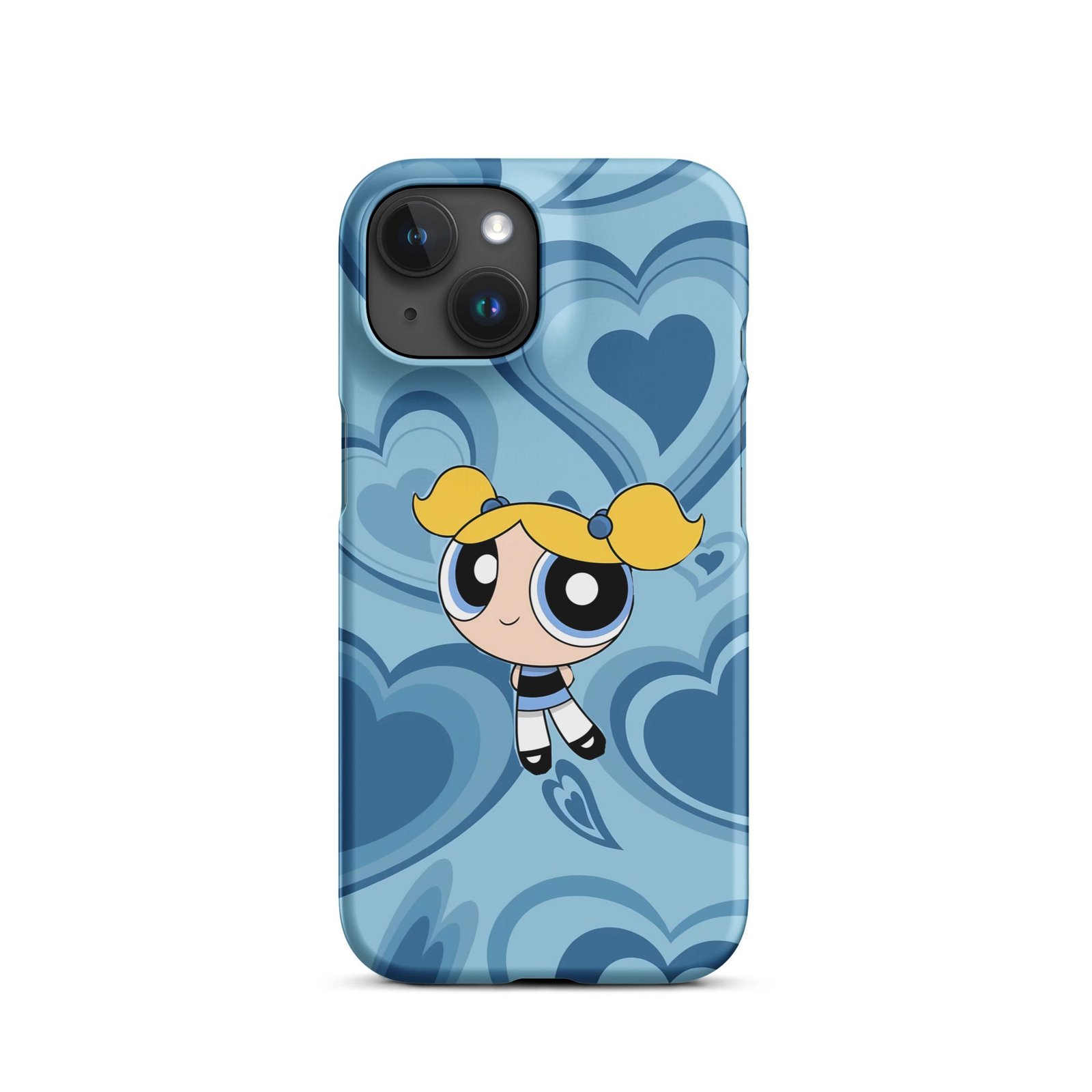 Blue Heart Cartoon Snap Phone Case (Phone 11–17 Series)