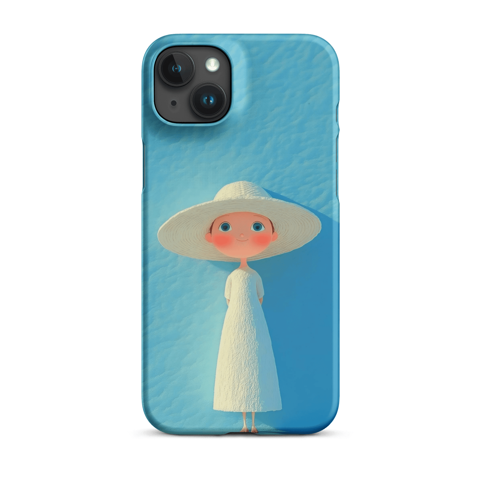 Cute Blue Hat Girl Snap Phone Case (Minimalist Art)