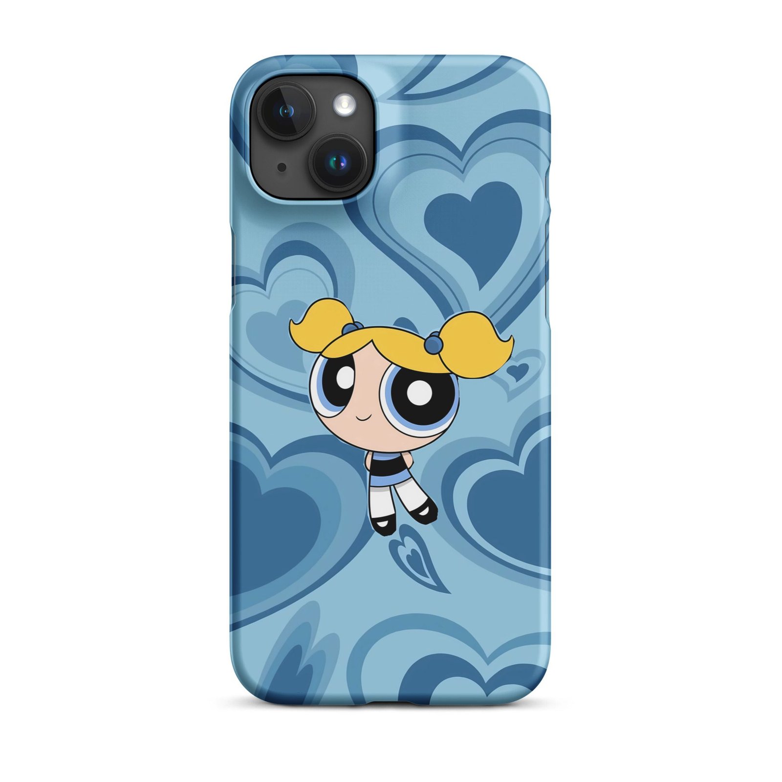 Blue Heart Cartoon Snap Phone Case (Phone 11–17 Series)