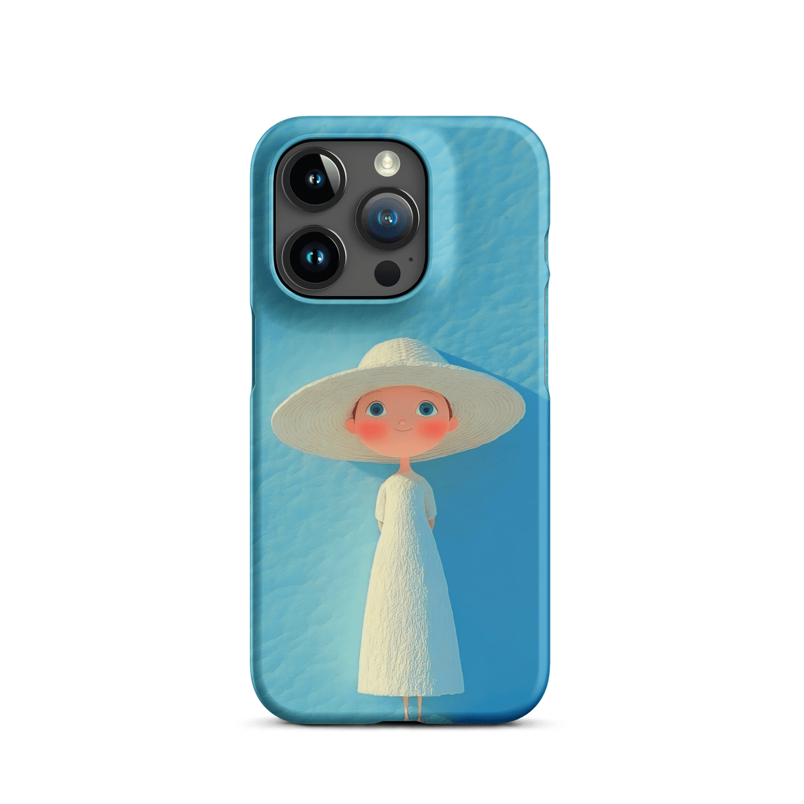 Cute Blue Hat Girl Snap Phone Case (Minimalist Art)