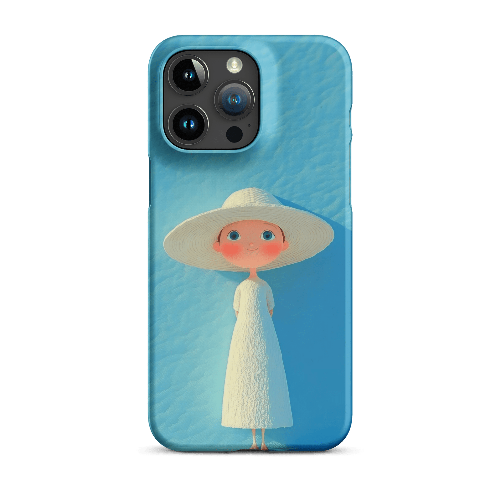 Cute Blue Hat Girl Snap Phone Case (Minimalist Art)