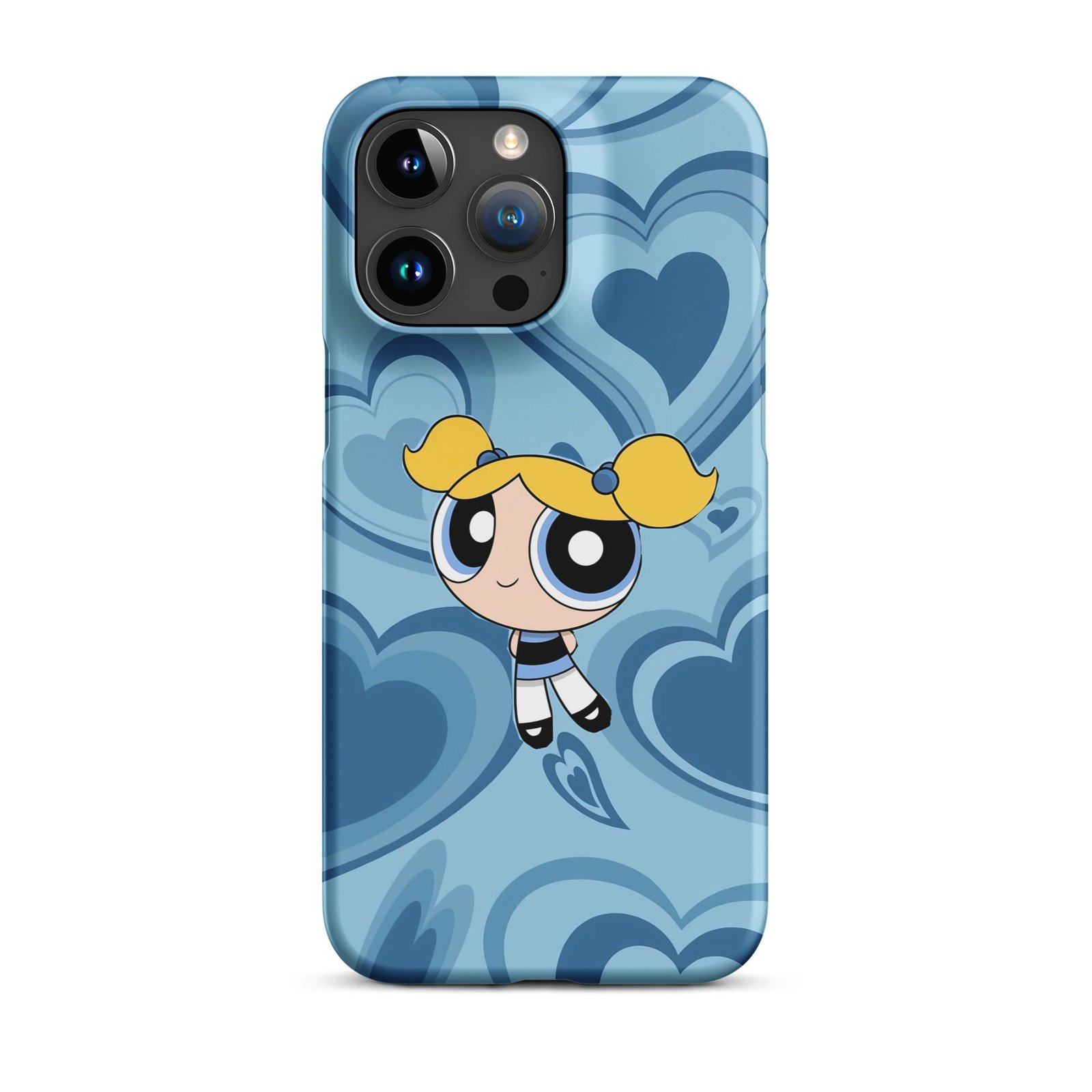 Blue Heart Cartoon Snap Phone Case (Phone 11–17 Series)