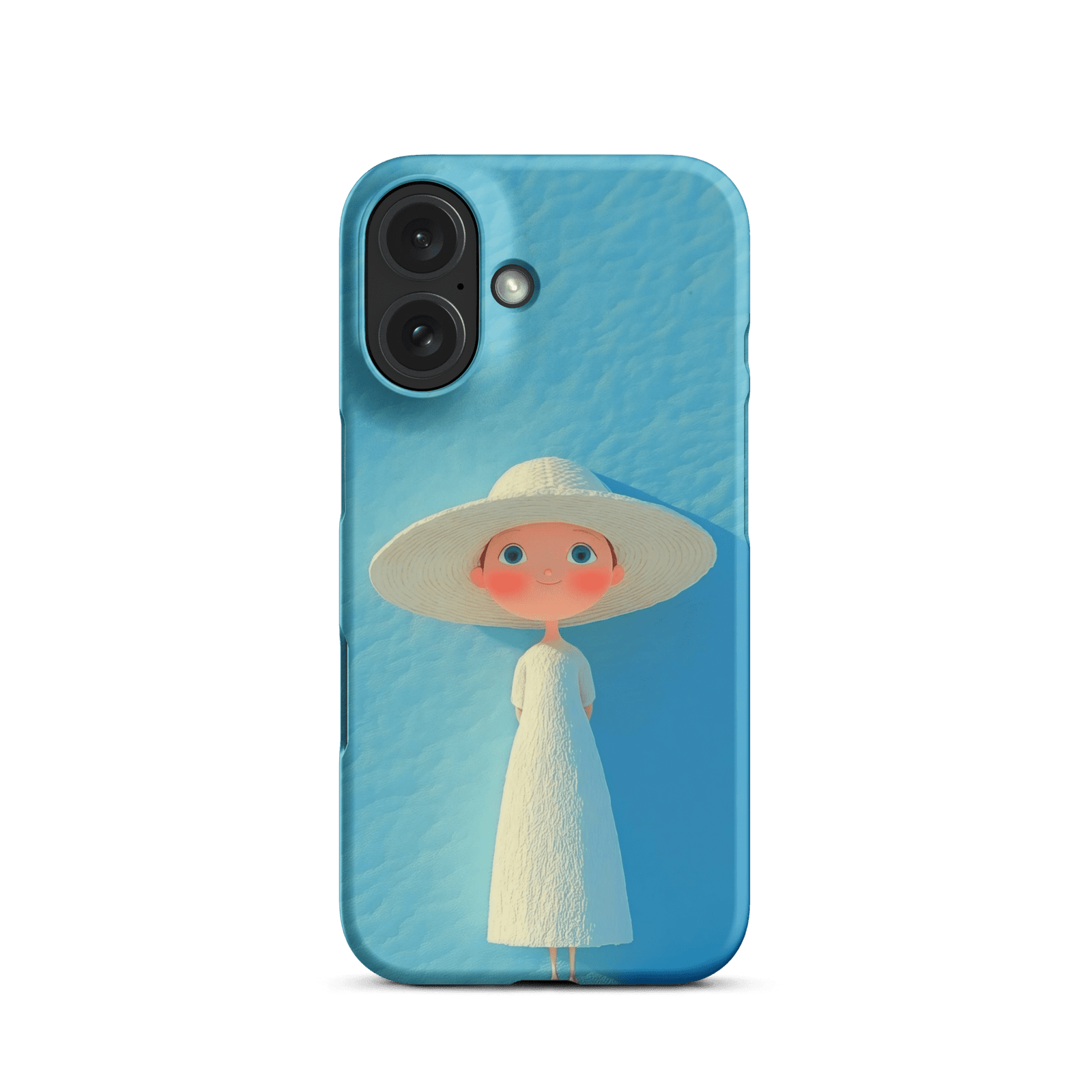Cute Blue Hat Girl Snap Phone Case (Minimalist Art)