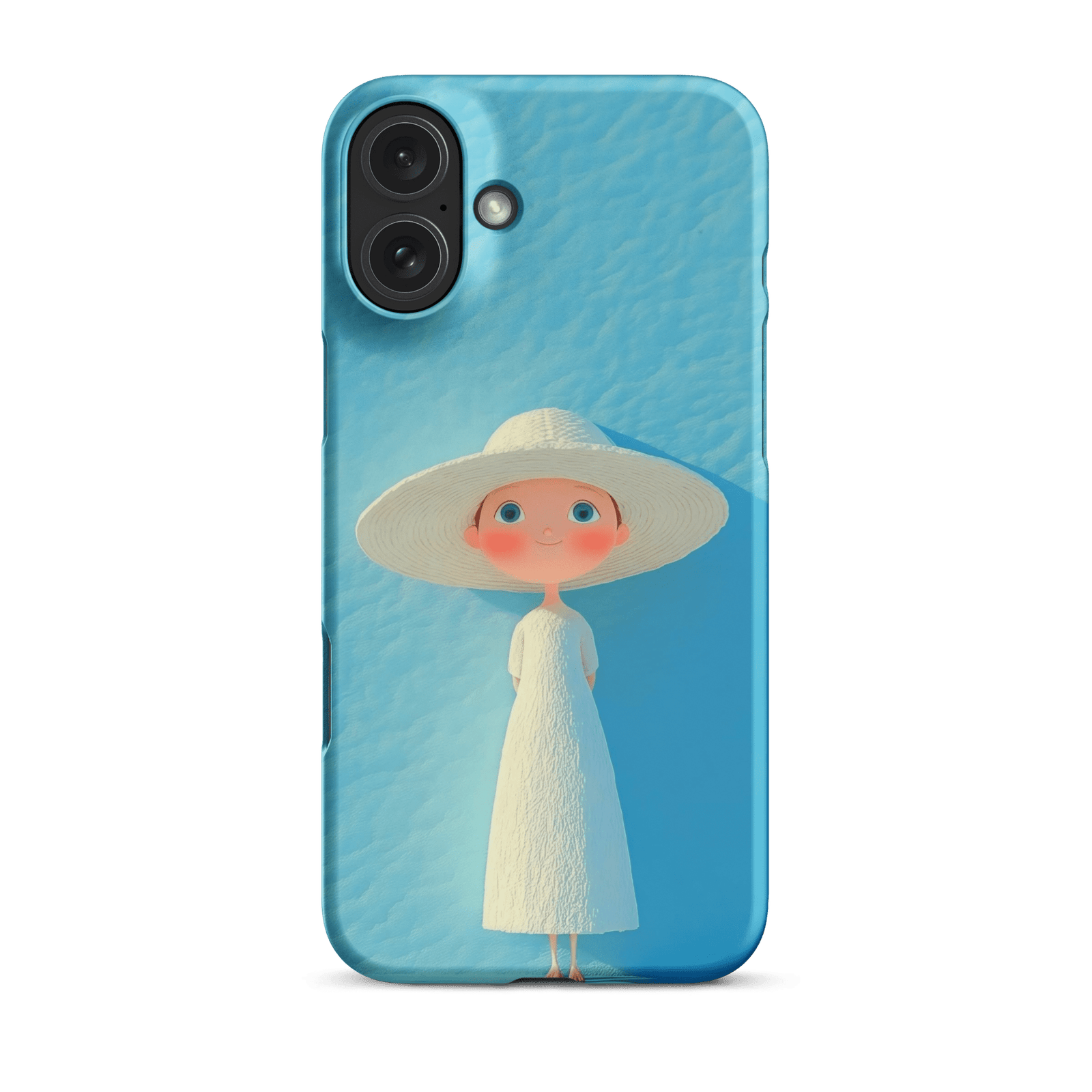 Cute Blue Hat Girl Snap Phone Case (Minimalist Art)