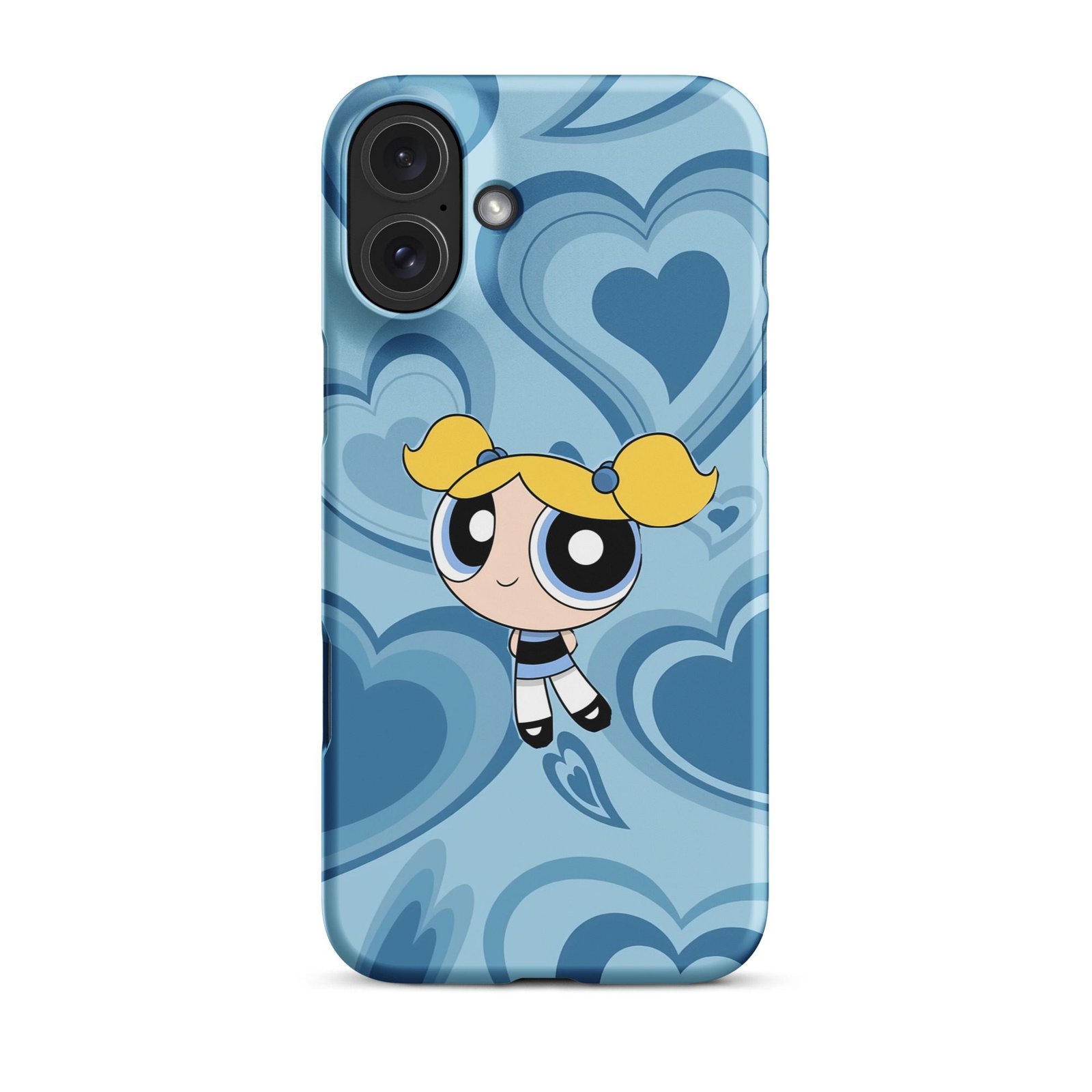 Blue Heart Cartoon Snap Phone Case (Phone 11–17 Series)