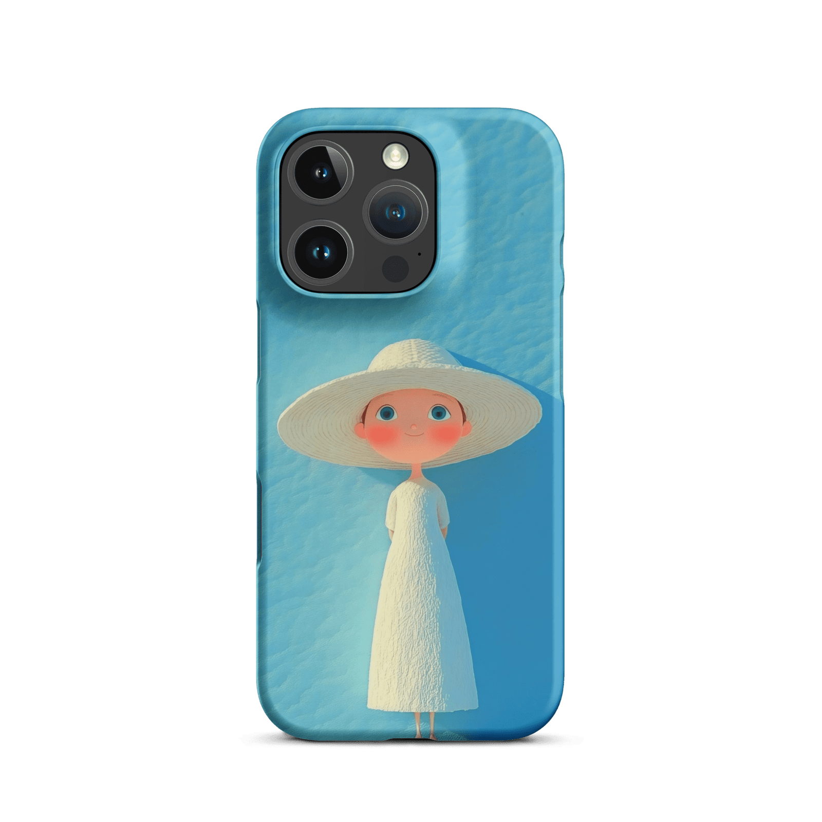 Cute Blue Hat Girl Snap Phone Case (Minimalist Art)