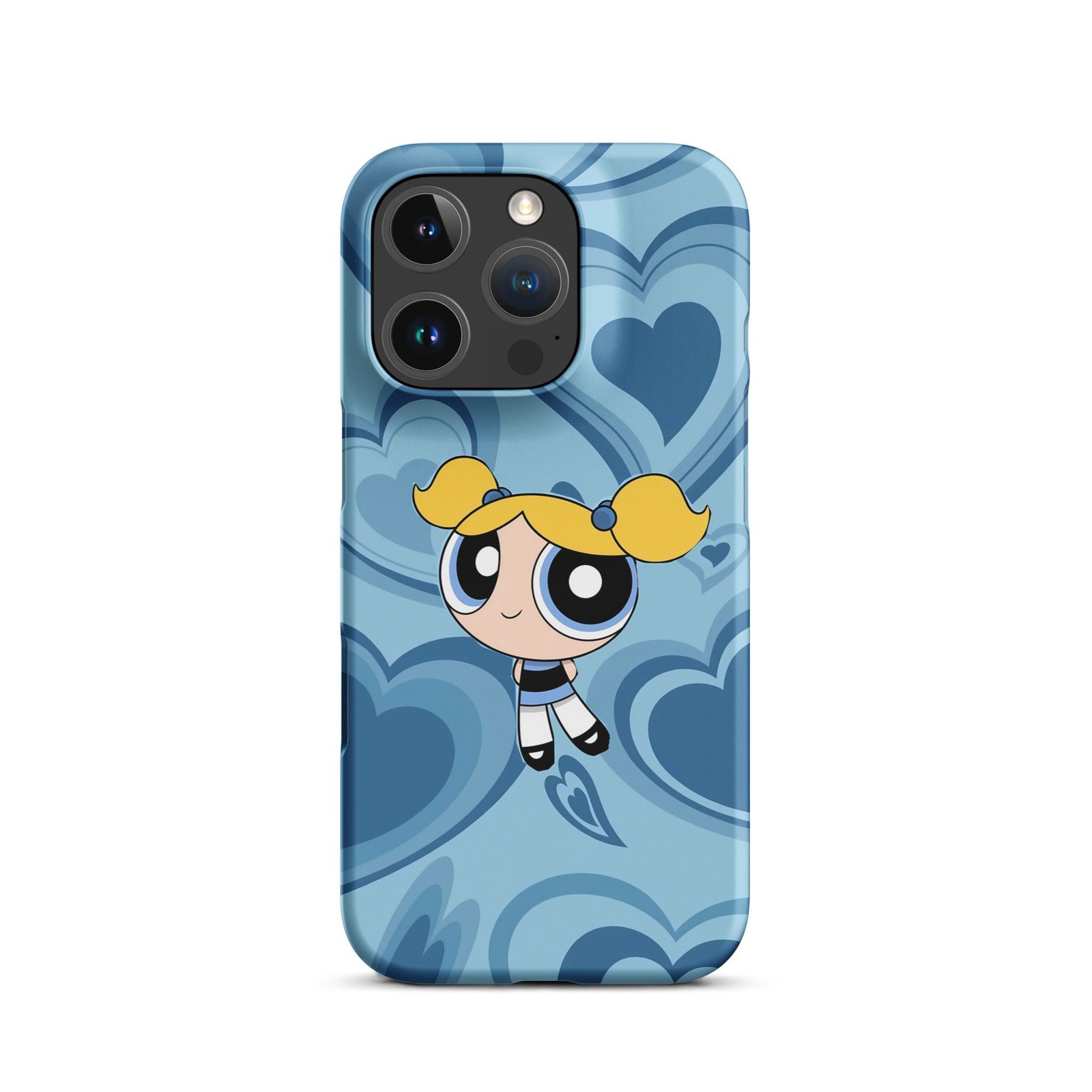 Blue Heart Cartoon Snap Phone Case (Phone 11–17 Series)