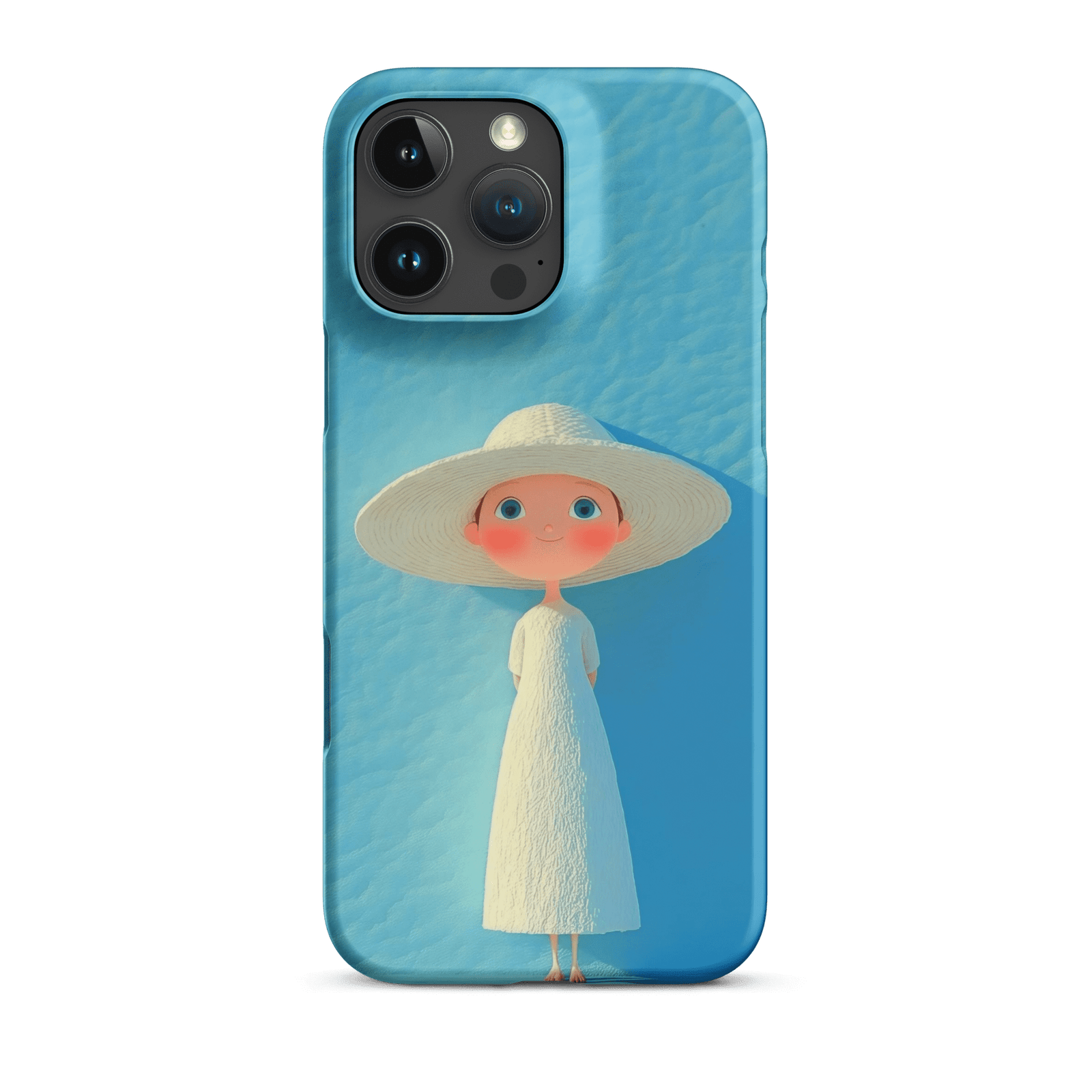 Cute Blue Hat Girl Snap Phone Case (Minimalist Art)