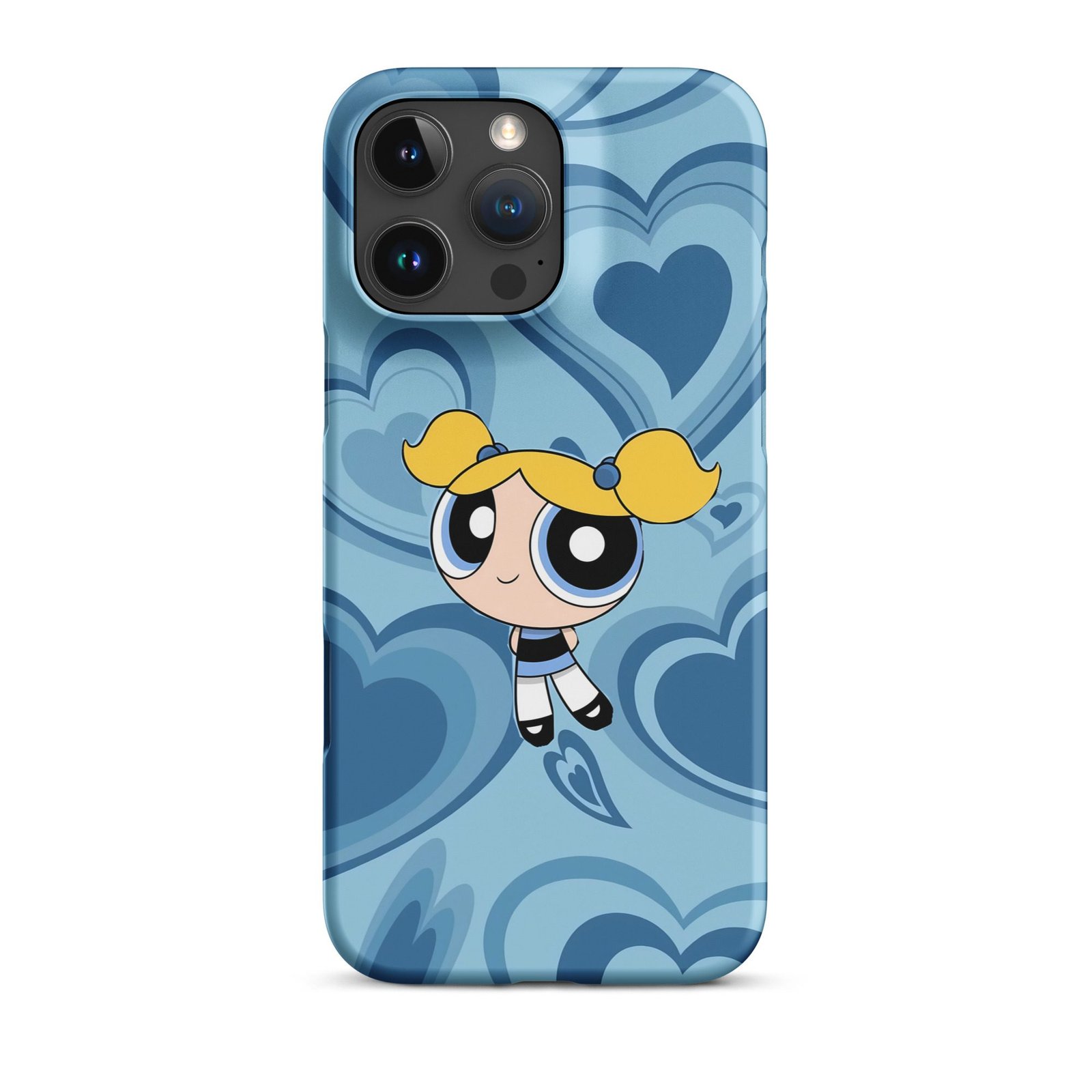 Blue Heart Cartoon Snap Phone Case (Phone 11–17 Series)