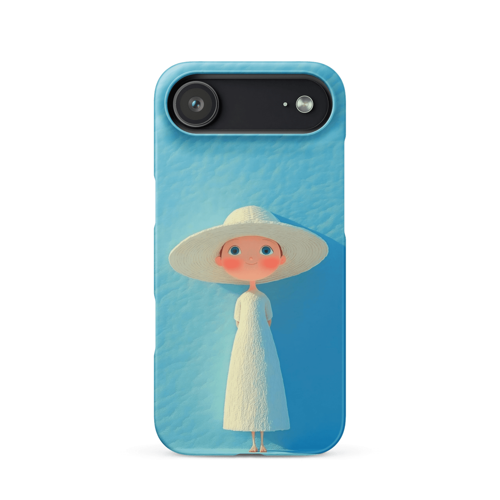Cute Blue Hat Girl Snap Phone Case (Minimalist Art)