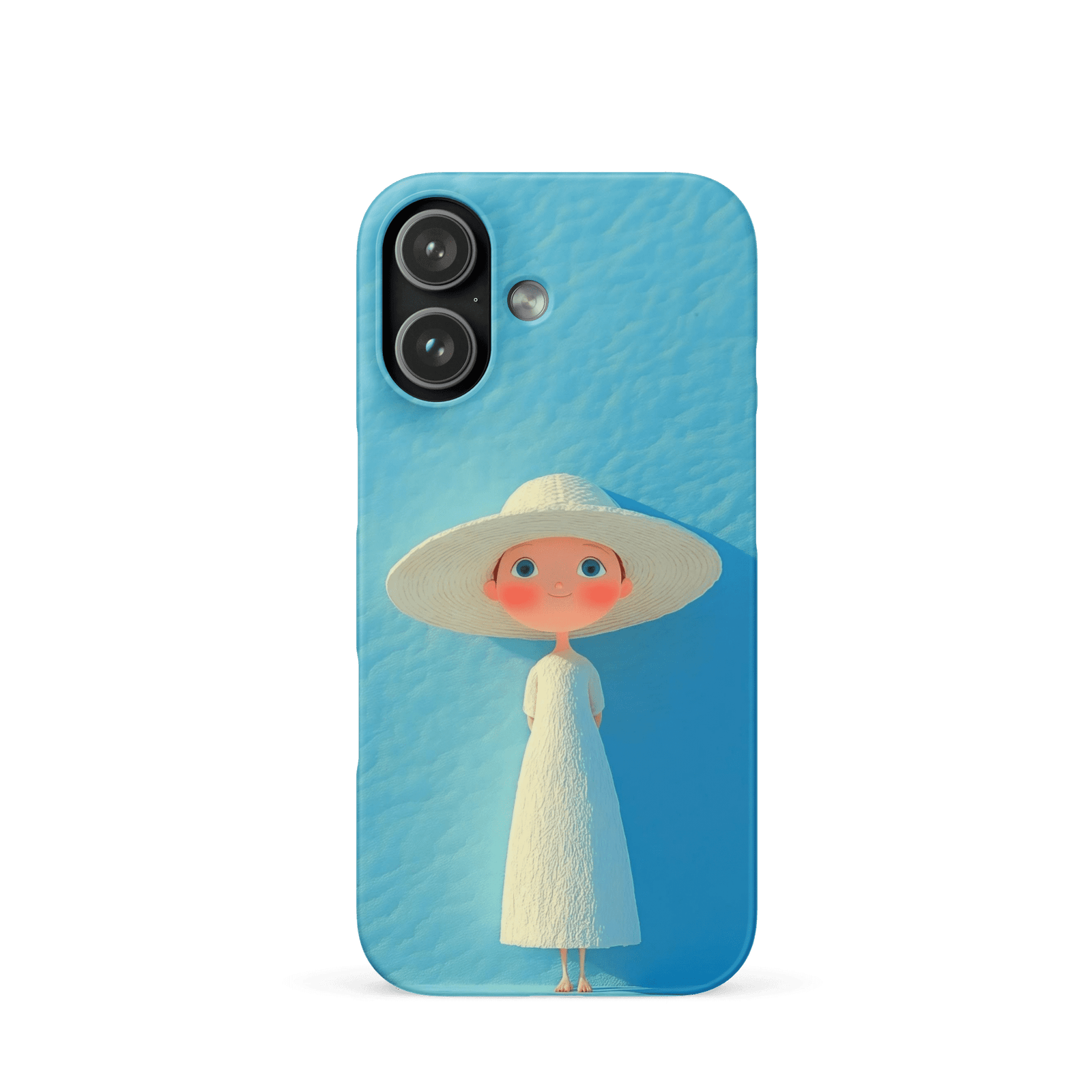 Cute Blue Hat Girl Snap Phone Case (Minimalist Art)