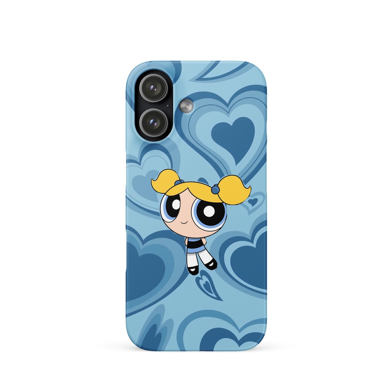 Blue Heart Cartoon Snap Phone Case (Phone 11–17 Series)