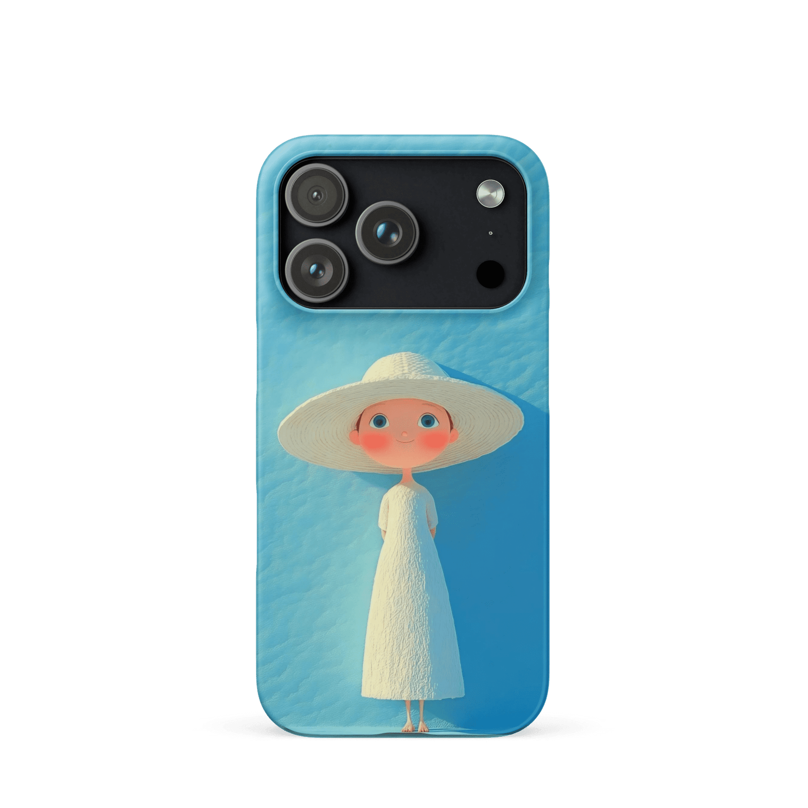 Cute Blue Hat Girl Snap Phone Case (Minimalist Art)