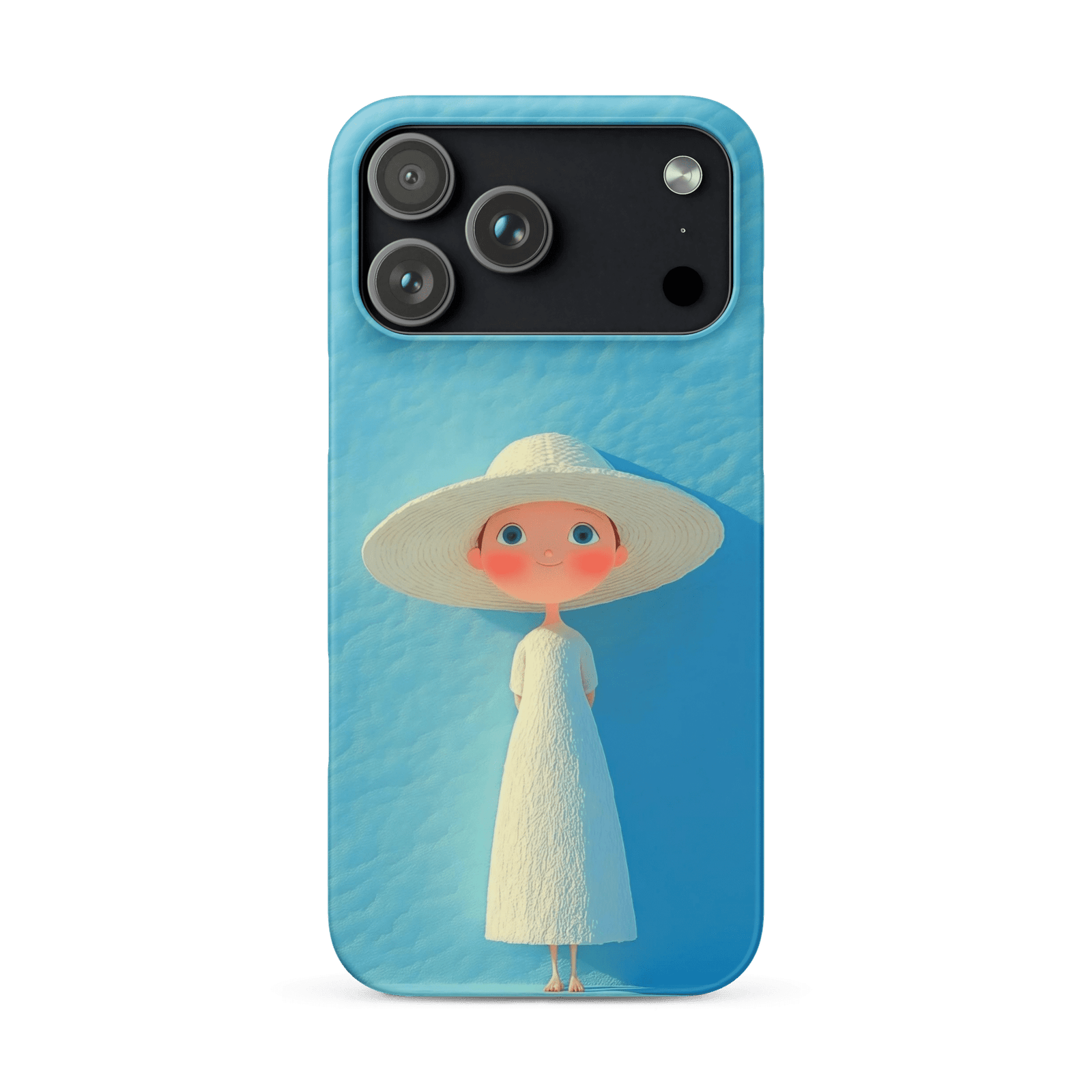 Cute Blue Hat Girl Snap Phone Case (Minimalist Art)