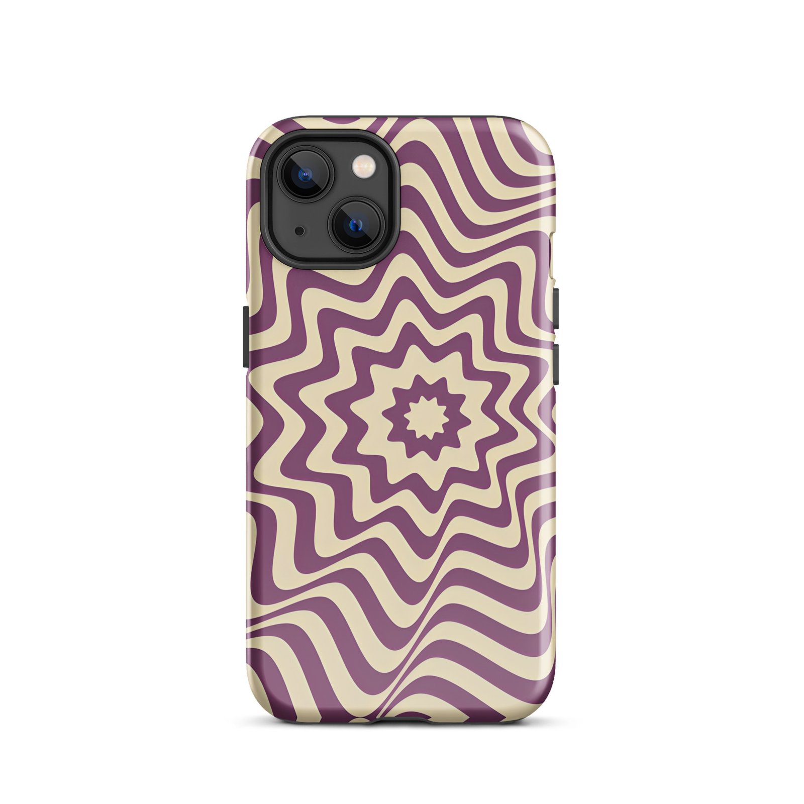 Purple Wavy Tough Phone Case (Dual-Layer Protection)  (iPhone 11-17 Pro max)