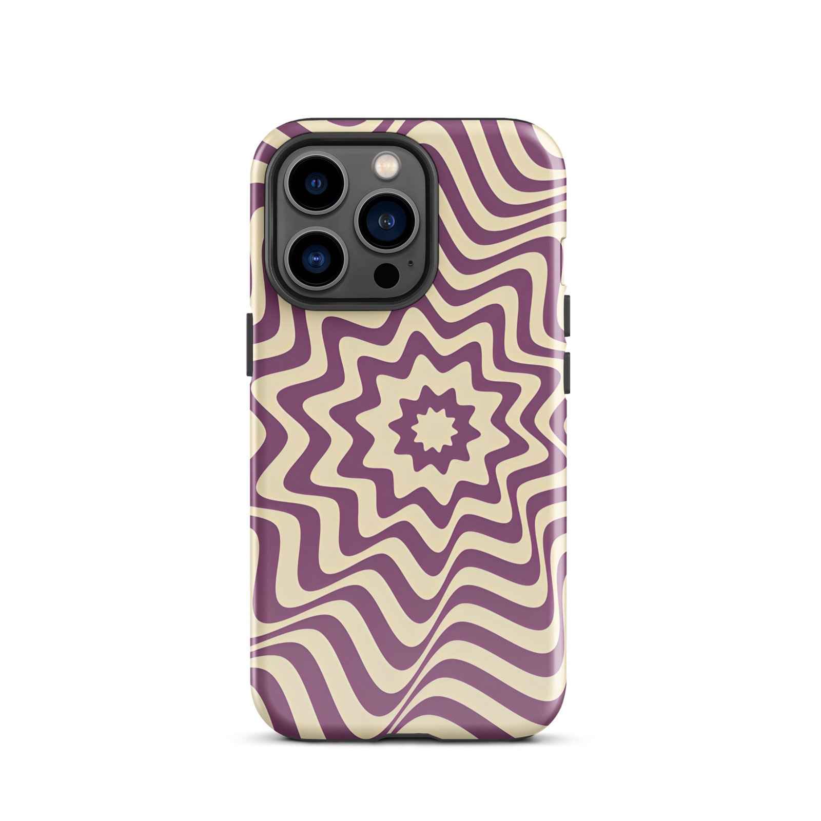 Purple Wavy Tough Phone Case (Dual-Layer Protection)  (iPhone 11-17 Pro max)