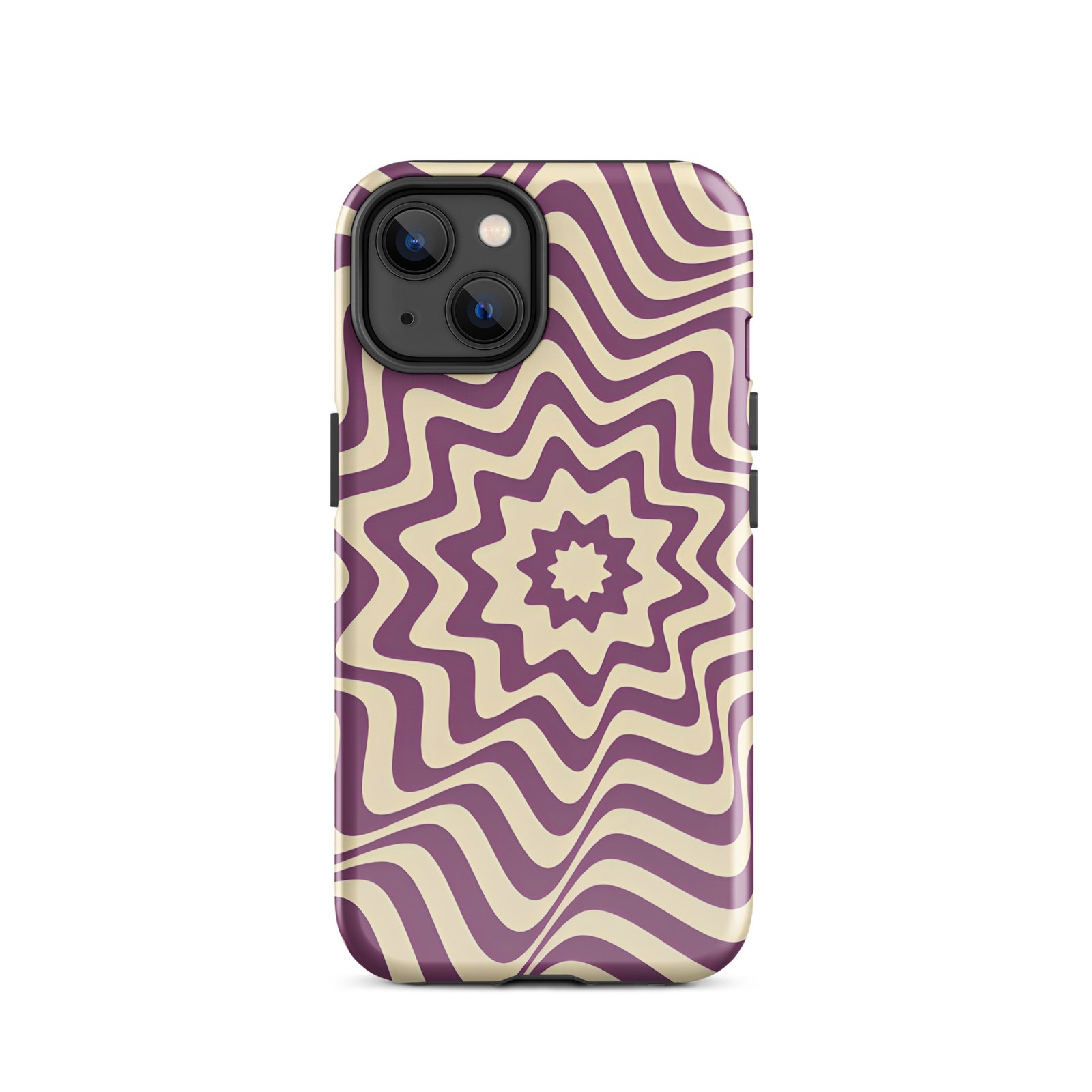 Purple Wavy Tough Phone Case (Dual-Layer Protection)  (iPhone 11-17 Pro max)