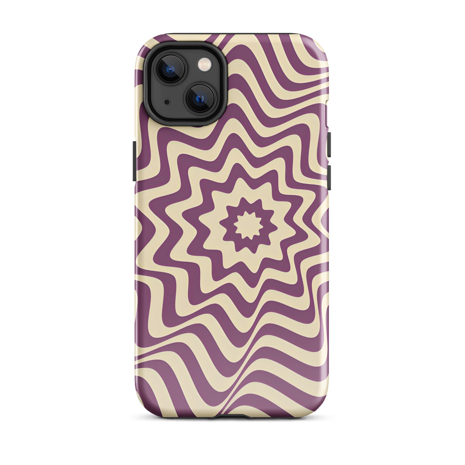 Purple Wavy Tough Phone Case (Dual-Layer Protection)  (iPhone 11-17 Pro max)