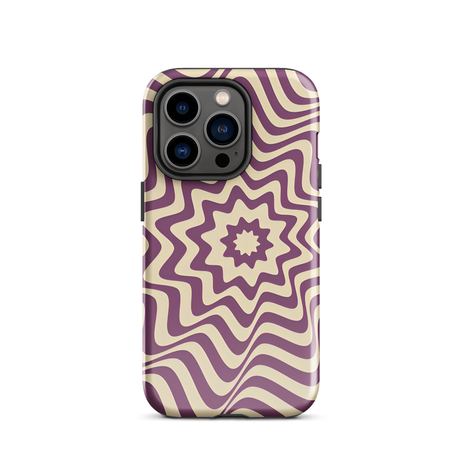 Purple Wavy Tough Phone Case (Dual-Layer Protection)  (iPhone 11-17 Pro max)