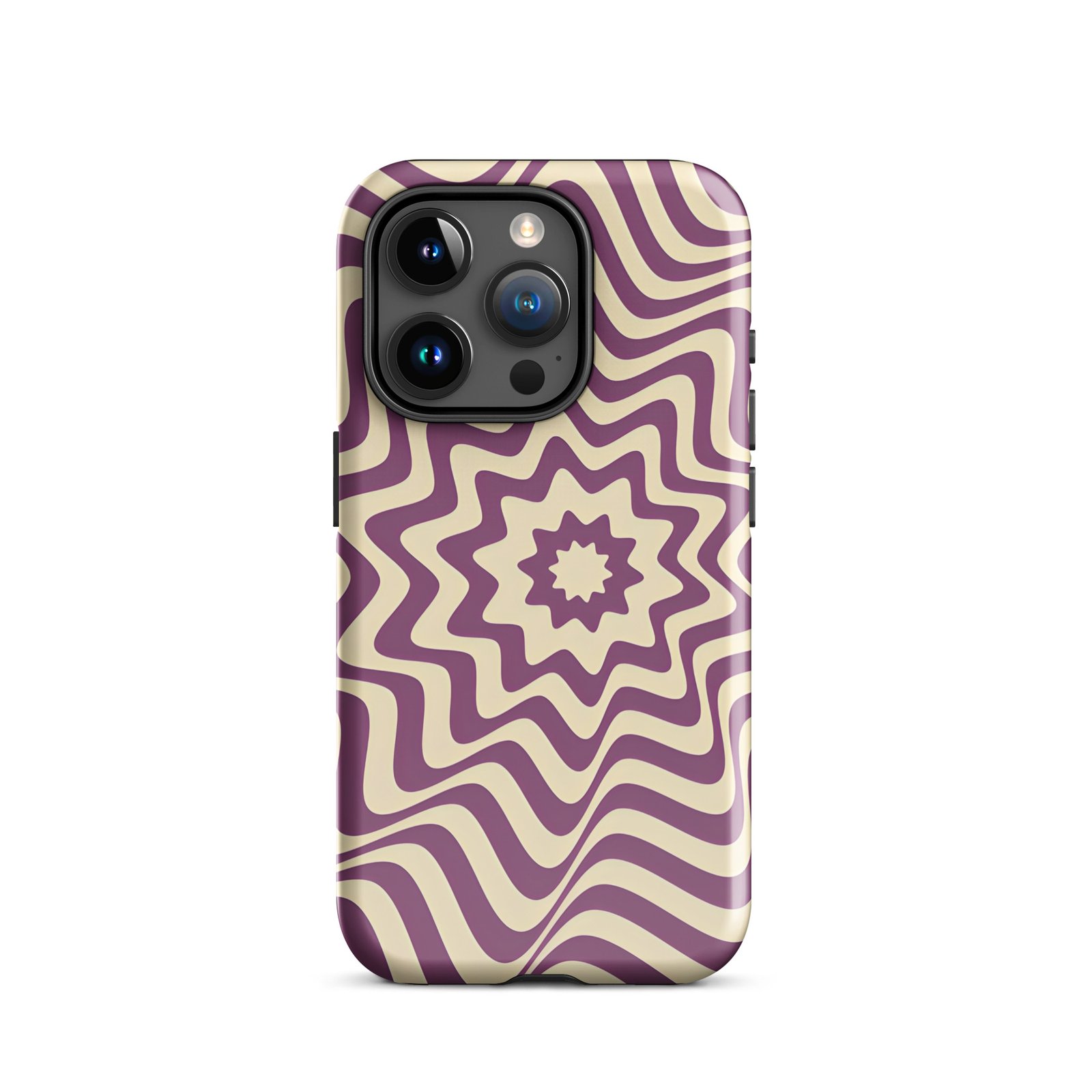 Purple Wavy Tough Phone Case (Dual-Layer Protection)  (iPhone 11-17 Pro max)