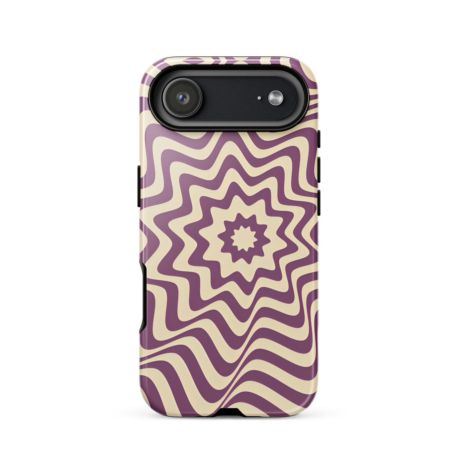 Purple Wavy Tough Phone Case (Dual-Layer Protection)  (iPhone 11-17 Pro max)