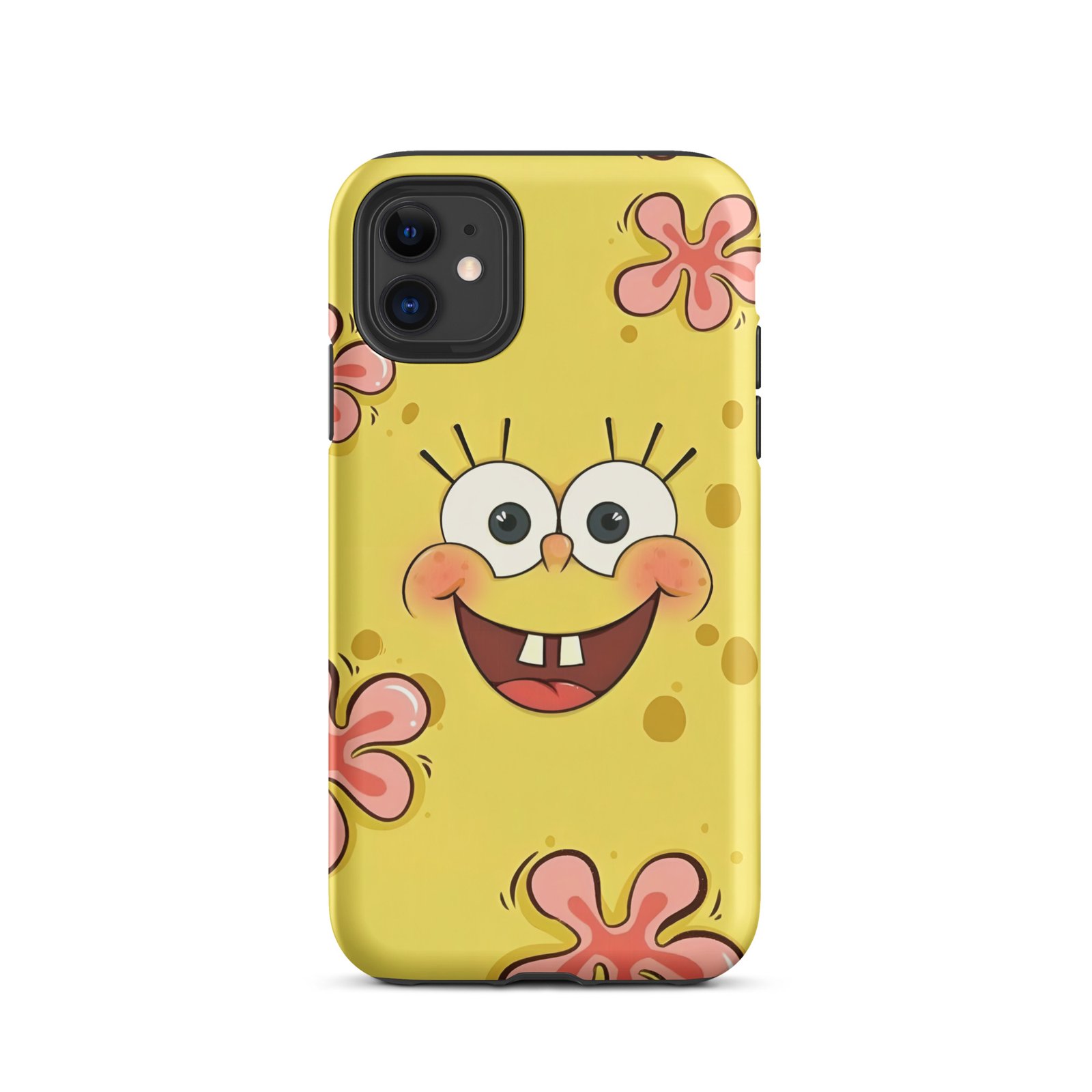 Yellow Cartoon Tough Phone Case (Dual-Layer Protection) (iPhone 11-17 Pro max)