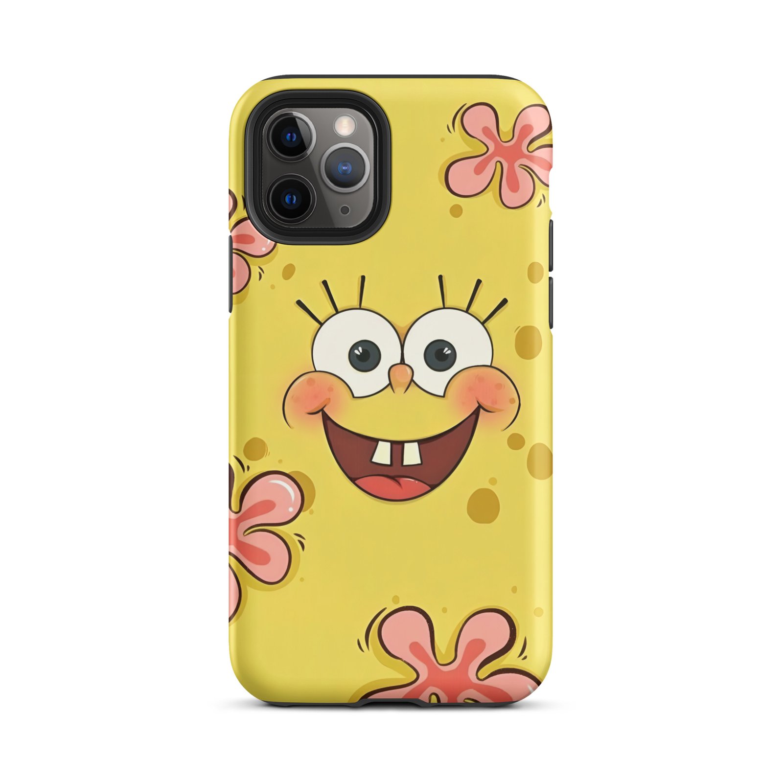 Yellow Cartoon Tough Phone Case (Dual-Layer Protection) (iPhone 11-17 Pro max)